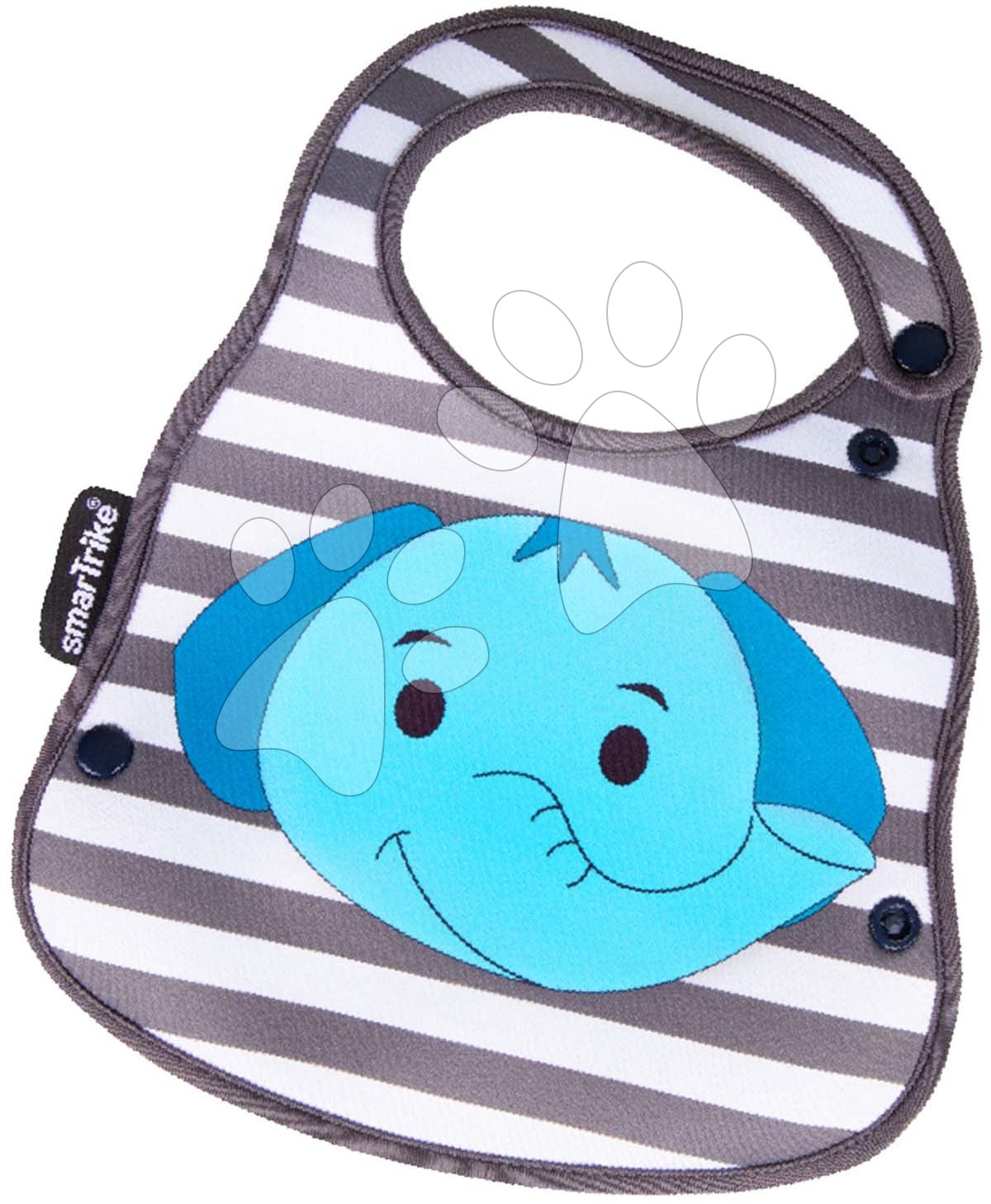 Bryndák pro děti a držák na láhev Slon Baby Bib & Bottle Holder toTs-smarTrike modrý od 0 měsíců