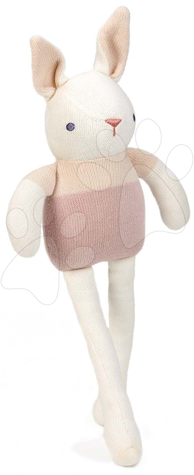 Păpuși de cârpă - Păpușă tricotată iepuraș Baby Threads Cream Bunny ThreadBear 35 cm crem din bumbac moale