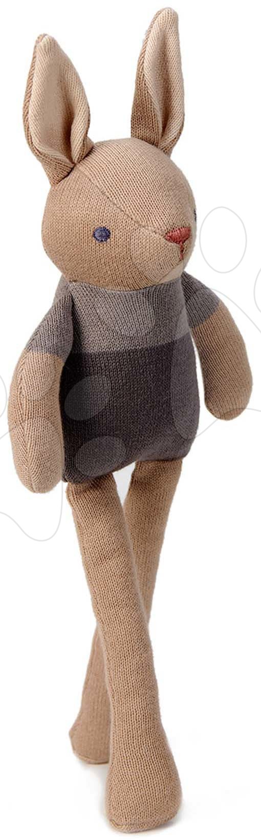 Panenka pletená zajíček Baby Threads Taupe Bunny ThreadBear 35 cm hnědý z jemné měkké bavlny od 0 měsíců