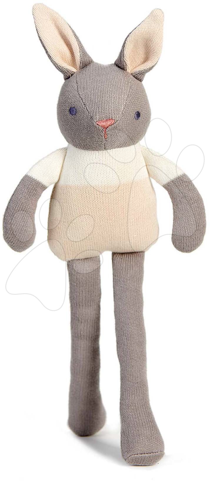 Bábika pletená zajačik Baby Threads Grey Bunny ThreadBear 35 cm sivý z jemnej mäkkej bavlny od 0 mes