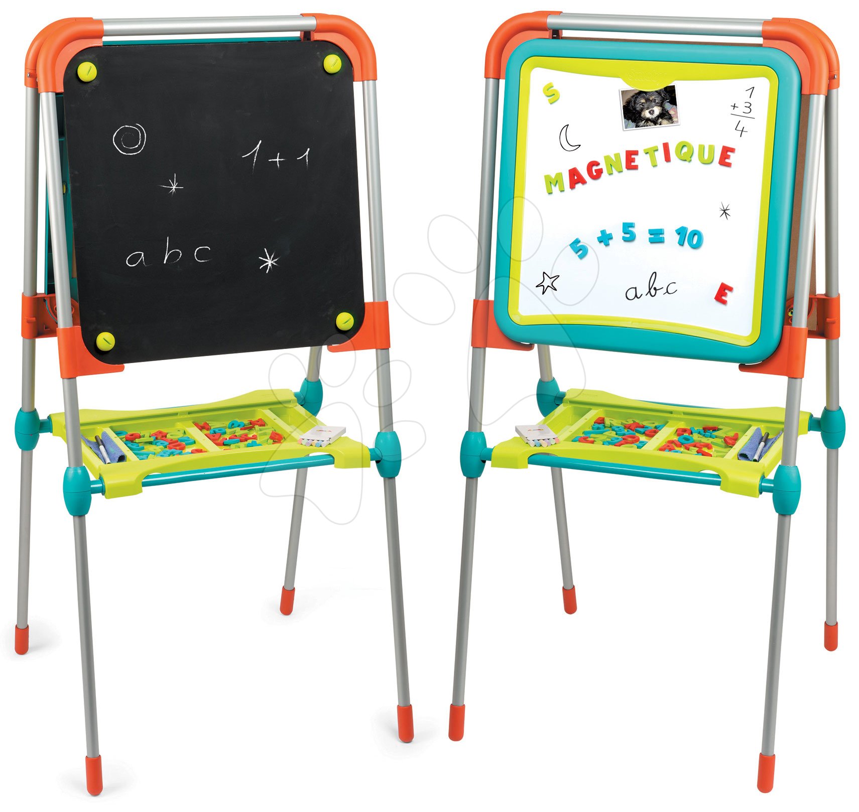 Školské tabule - Tabuľa na kreslenie a magnetky Ultimate Board Smoby obojstranná skladacia s úložným priestorom a 80 doplnkov