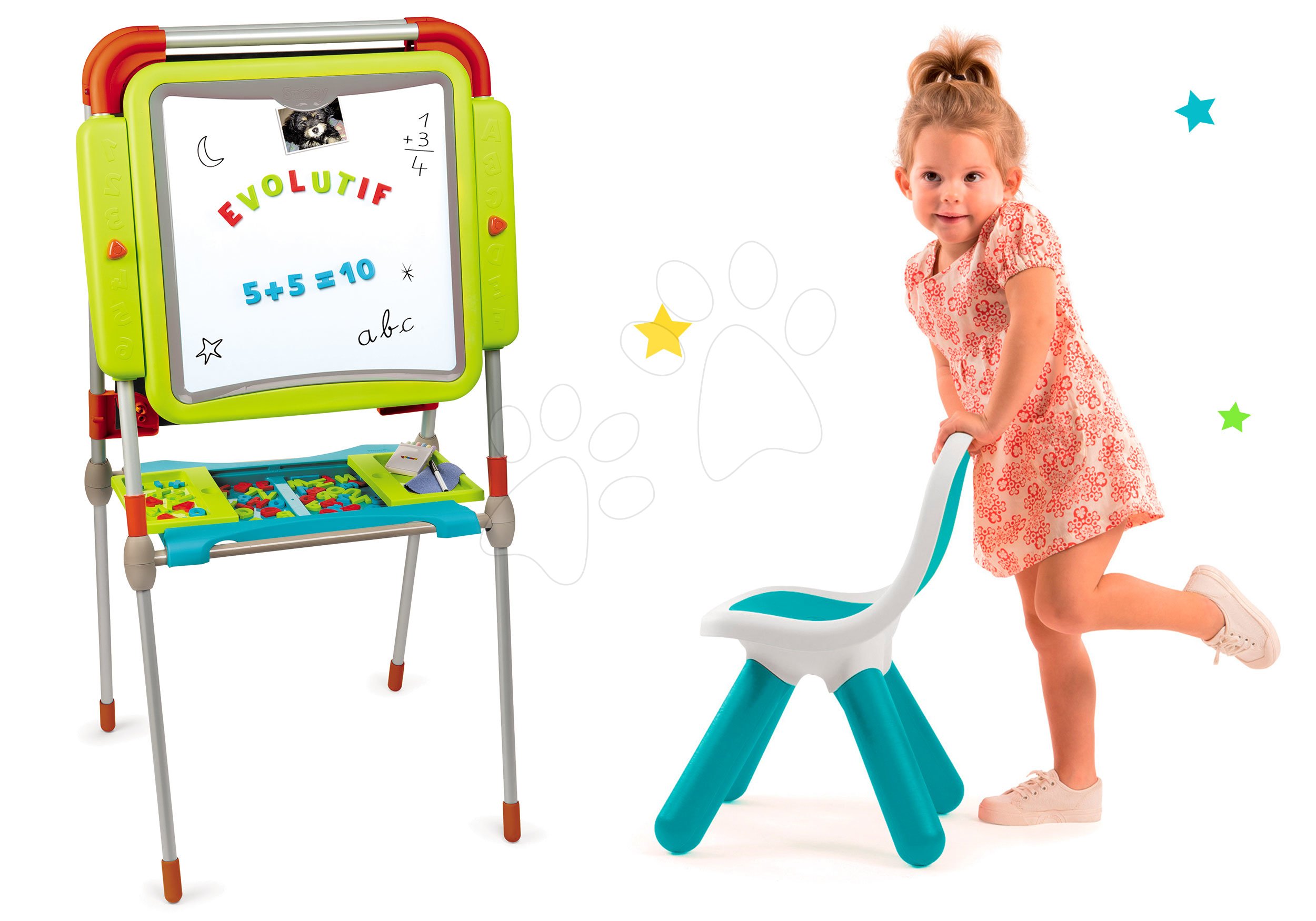 Smoby set školní magnetická tabule a židle KidChair 410202-2
