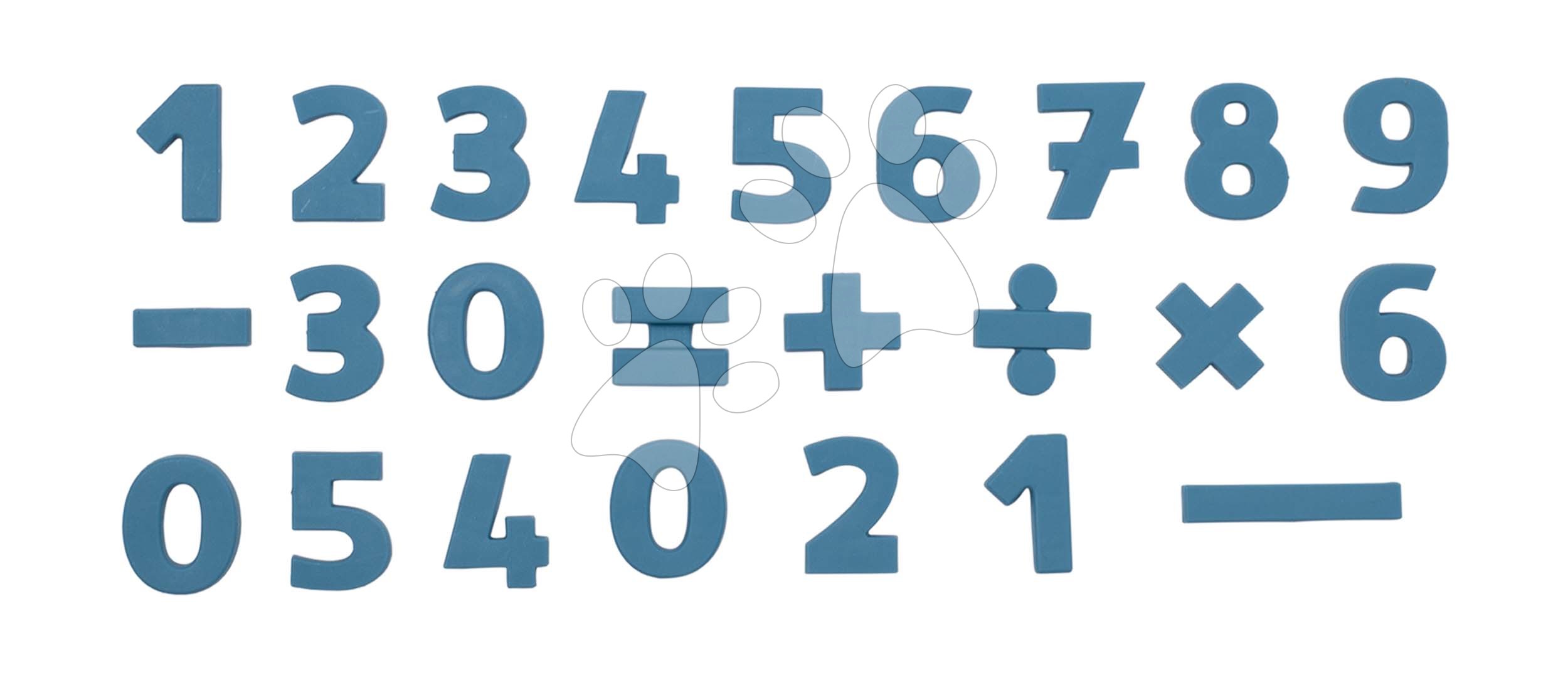 Magnetky pre deti - Magnetické písmenká Čísla a Znaky Magnetic Numbers Smoby dvojfarebné 48 kusov