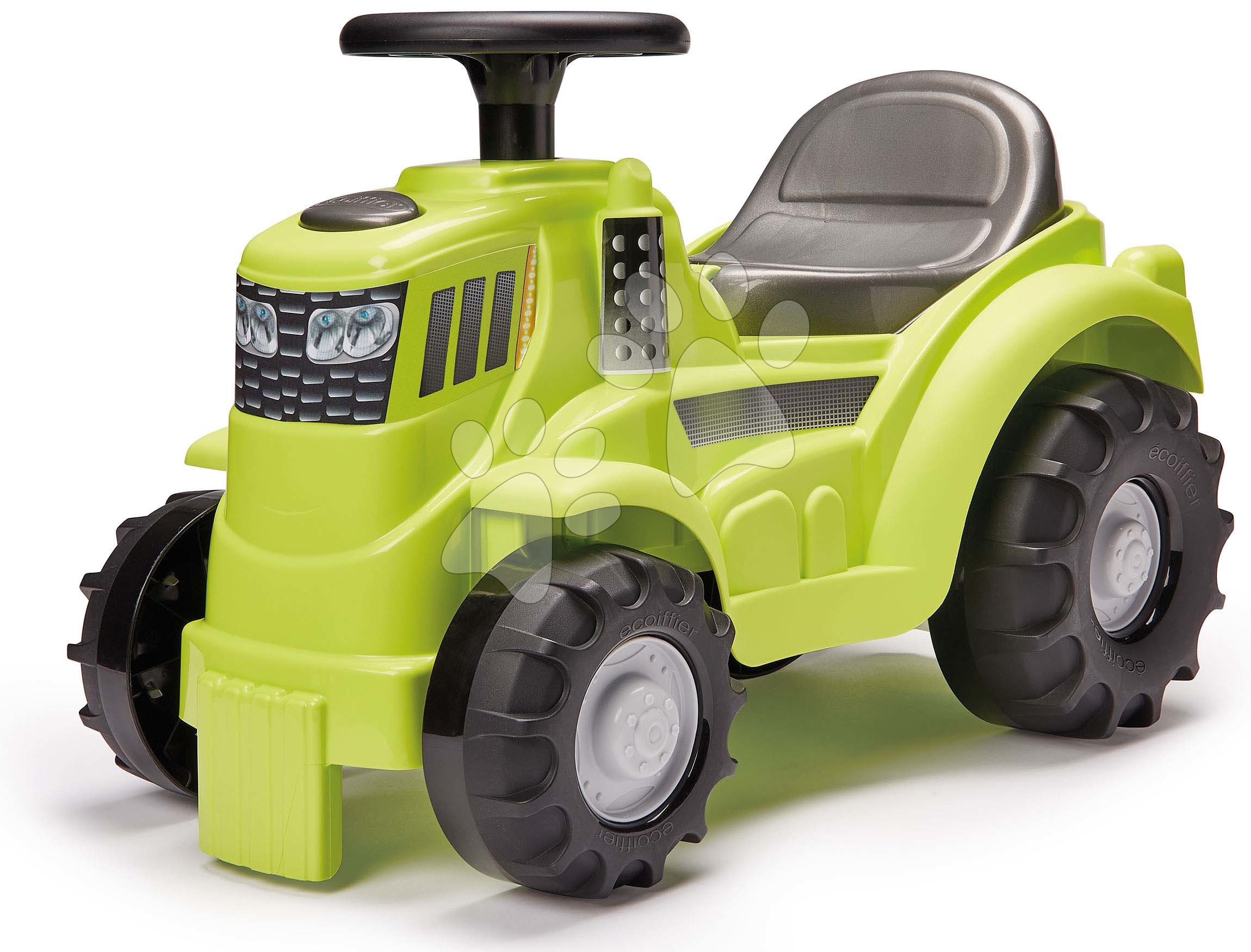 Jeździki od 12 miesięcy - Odpychacz jeździk traktor zielony Tractor Ride On Écoiffier ze schowkiem pod siedziskiem od 12-36 miesięcy