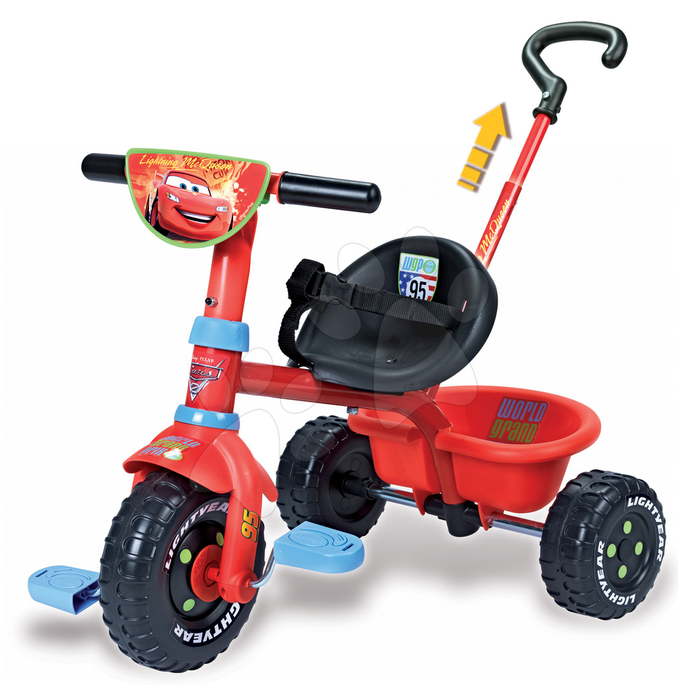 Triciclete de la 15 luni - Tricicletă Be Fun Maşini Smoby roşu-negru de la 15 luni