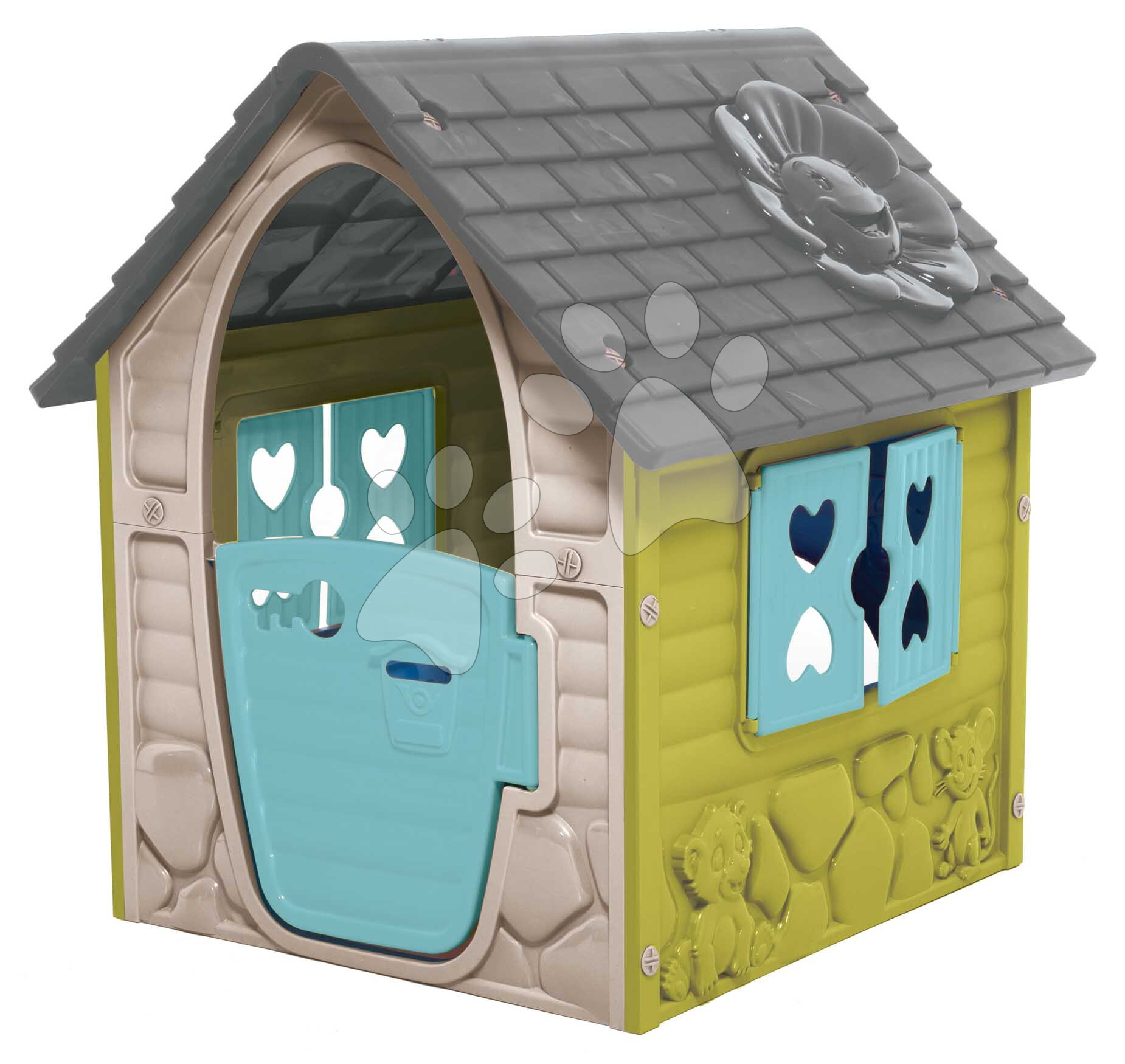 E-shop Záhradný domček My First Playhouse Dohány béžový s kvetinkou na streche od 24 mes