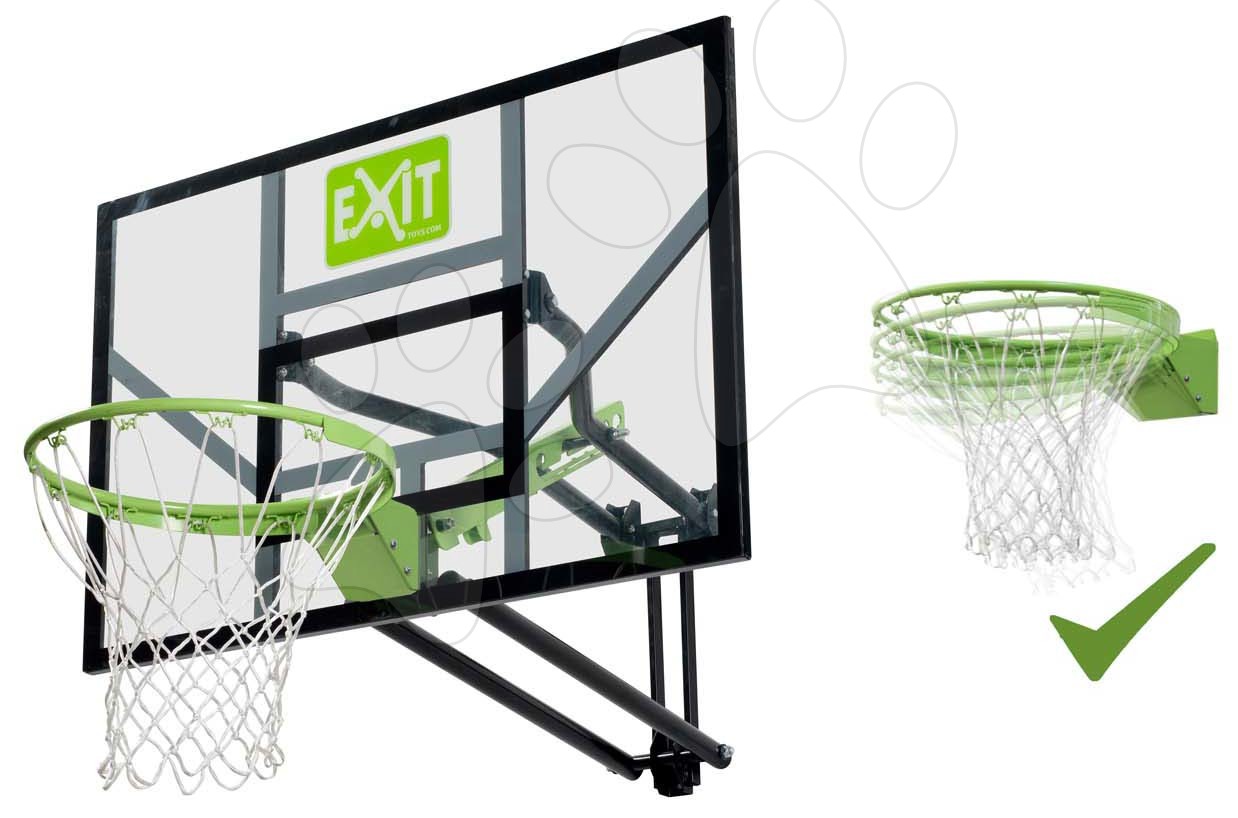 Basketbal - Basketbalová konštrukcia s doskou a flexibilným košom Galaxy wall mounted basketball Exit Toys oceľová uchytenie na stenu nastaviteľná výška