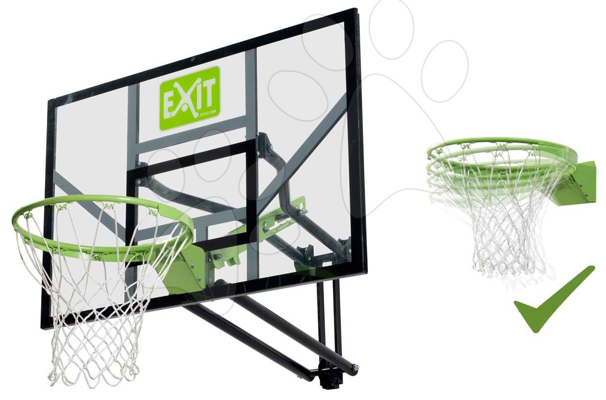 Basketbalová konštrukcia s doskou a flexibilným košom Galaxy wall mounted basketball Exit Toys oceľová uchytenie na stenu nastaviteľná výška