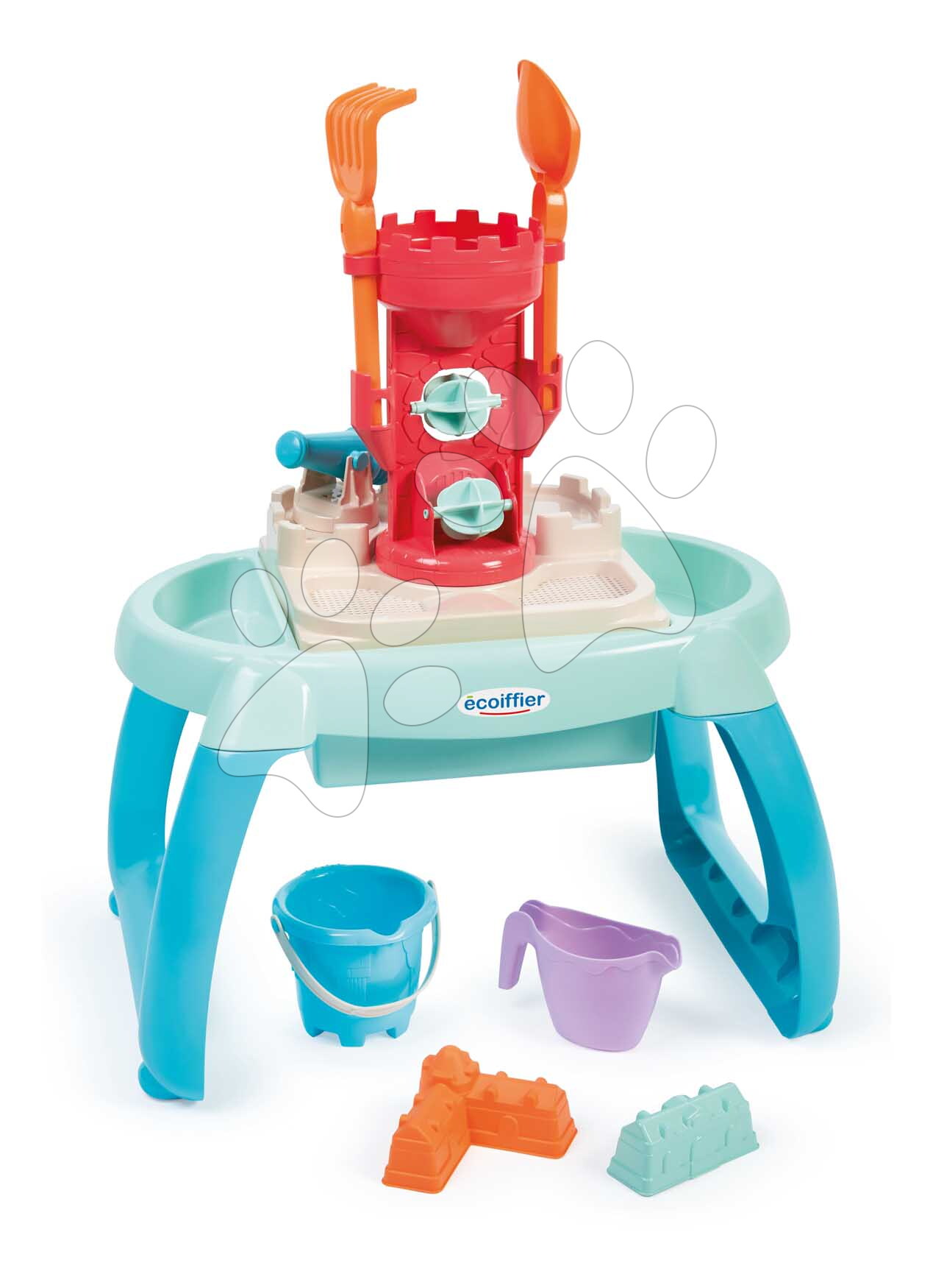 Pieskovisko stolík na vodu a piesok Sand & Water Table Écoiffier s dvojitým mlynom 9 doplnkov od 18 mes