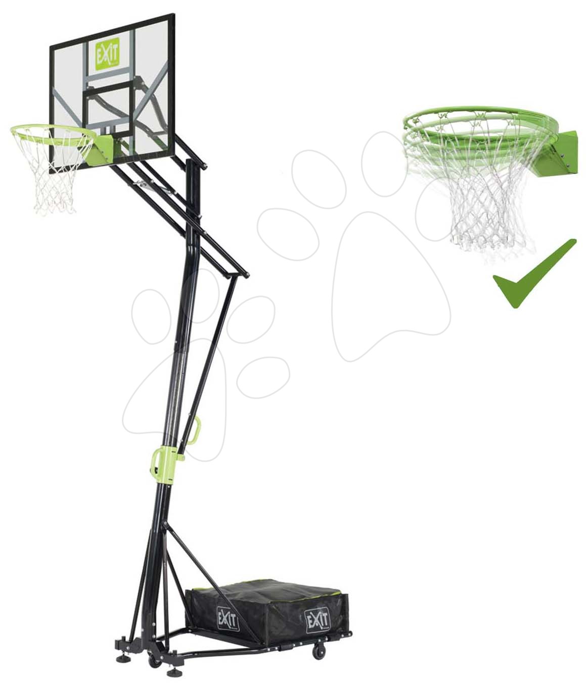 Basketbal - Basketbalová konštrukcia s doskou a flexibilným košom Galaxy portable basketball Exit Toys oceľová prenosná nastaviteľná výška