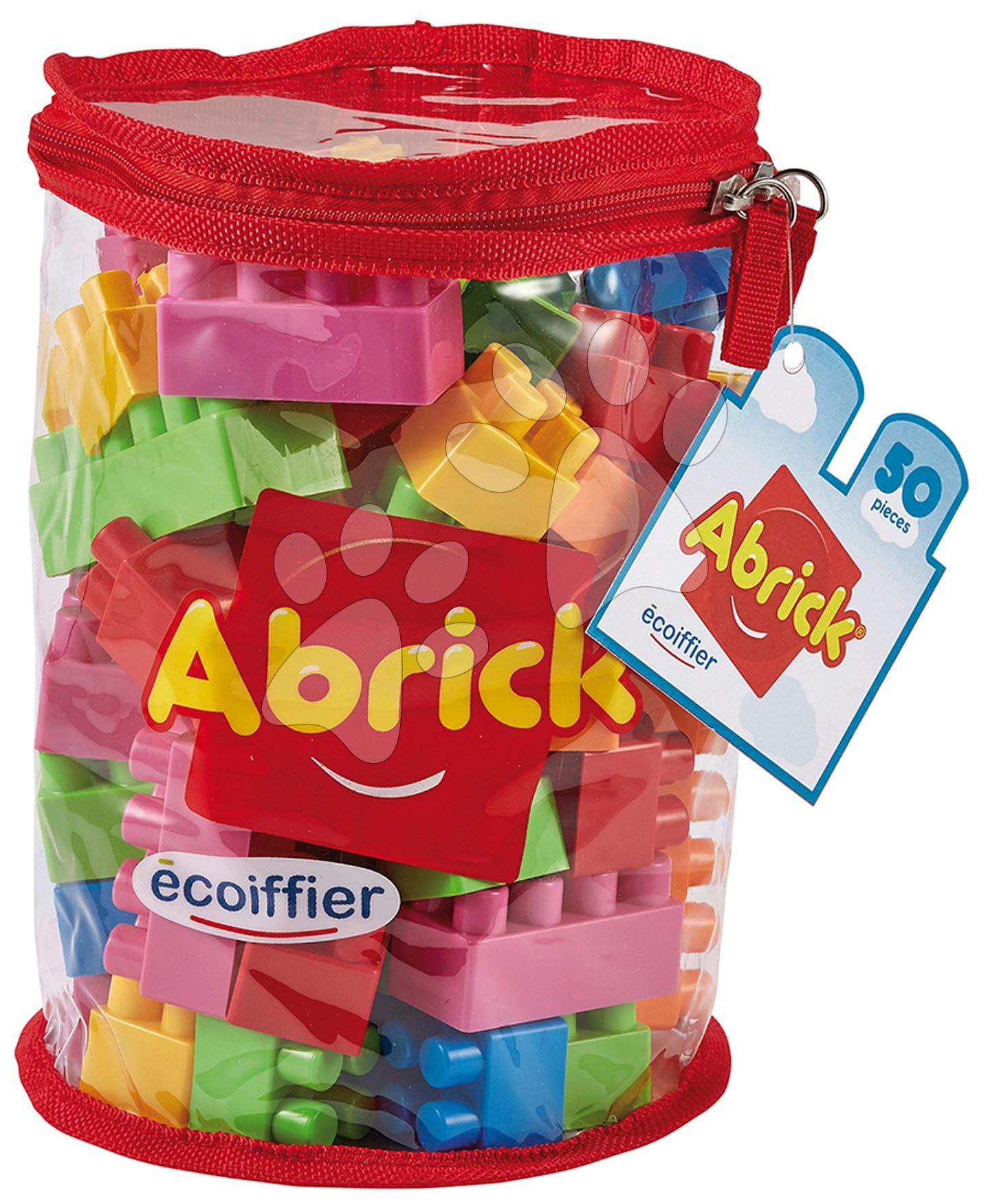 Stavebnice v tašce Bag Abrick Écoiffier s 50 barevnými kostkami od 18 měsíců