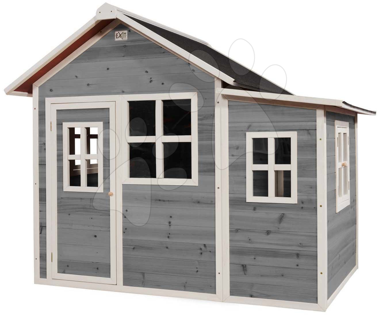 Házikó cédrusból Loft 150 Grey Exit Toys tágas vízhatlan tetővel szürke