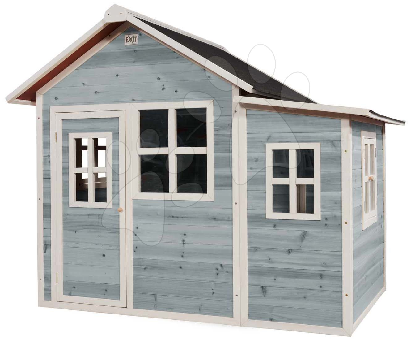 Házikó cédrusból Loft 150 Blue Exit Toys tágas vízhatlan tetővel kék