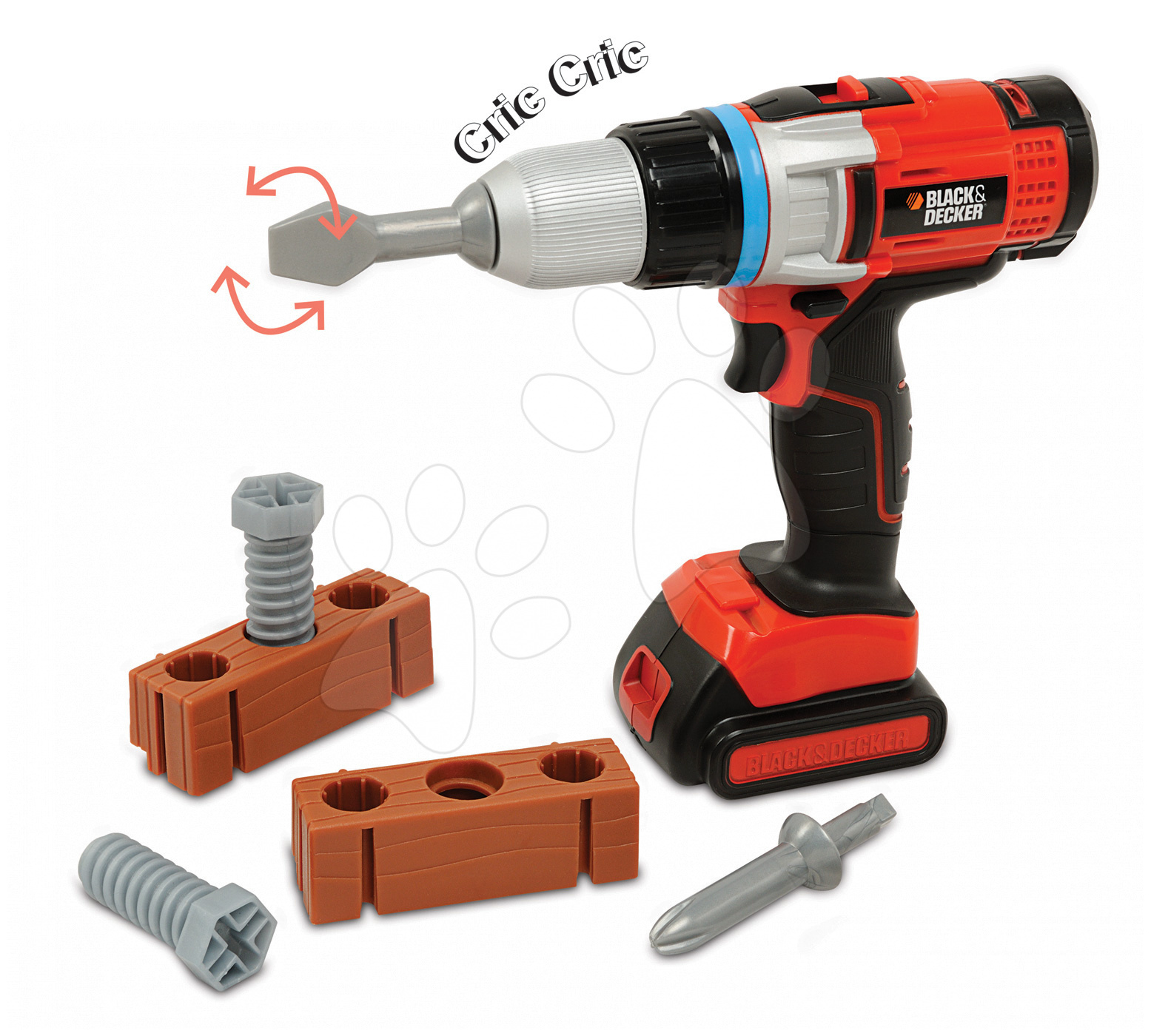 Play tools - Black&Decker Smoby Drill mechanical, with sounds and 5 accessories