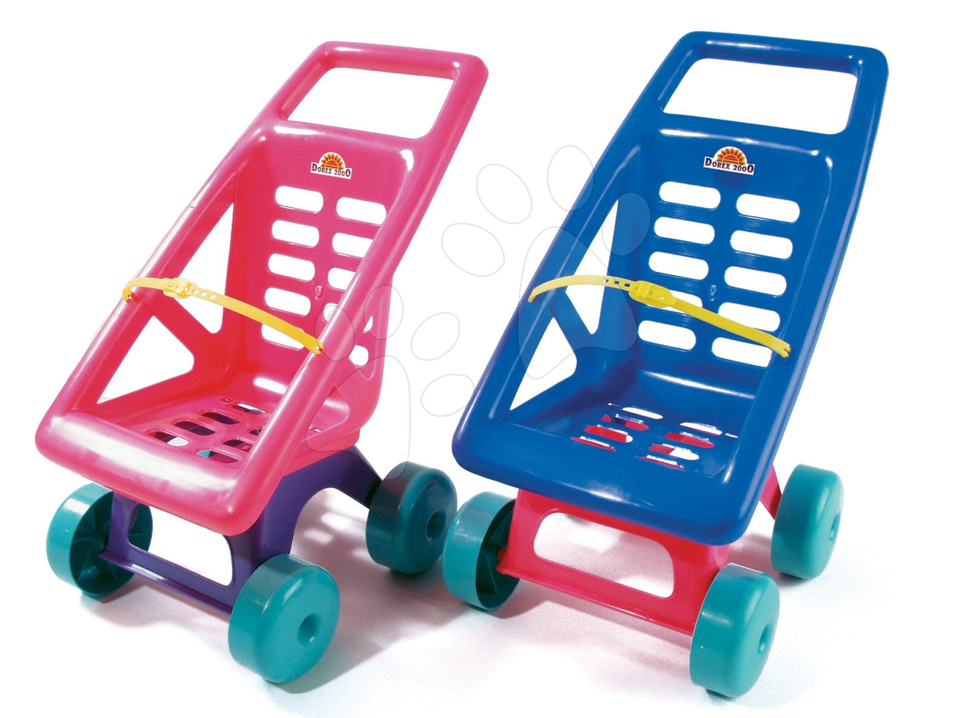 Dohány szögletes játékbabakocsi Buggy játékbabának 5012E rózsaszín/kék