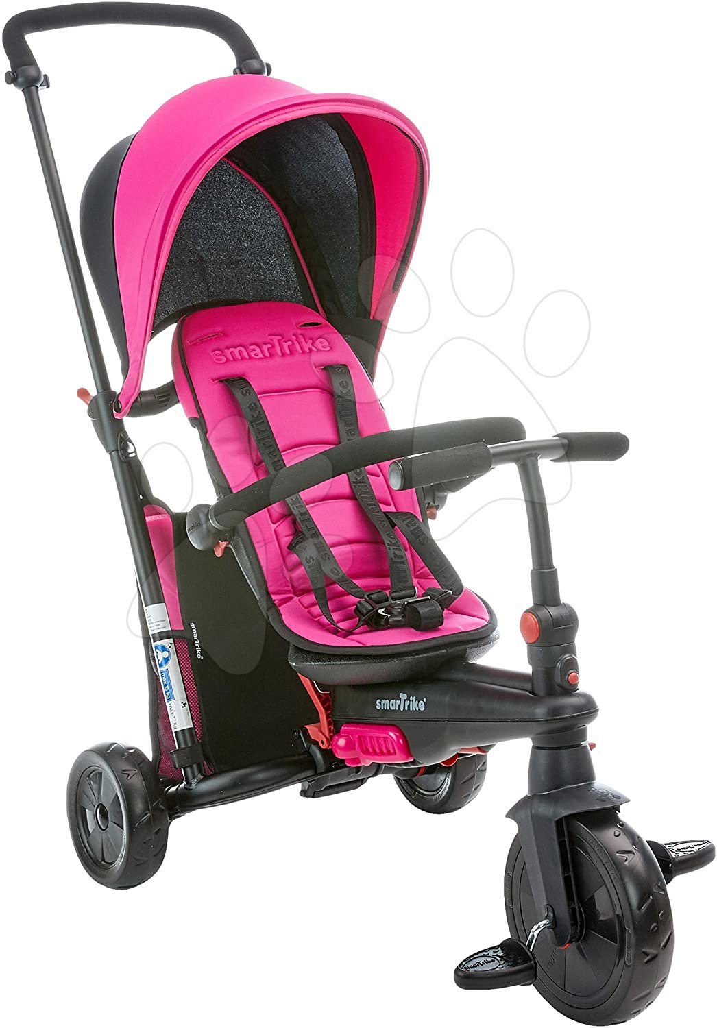 Tricikli összecsukható smarTfold 400S Pink 6in1 smarTrike TouchSteering rózsaszín kompakt EVA kerekekkel 9 hó-tól