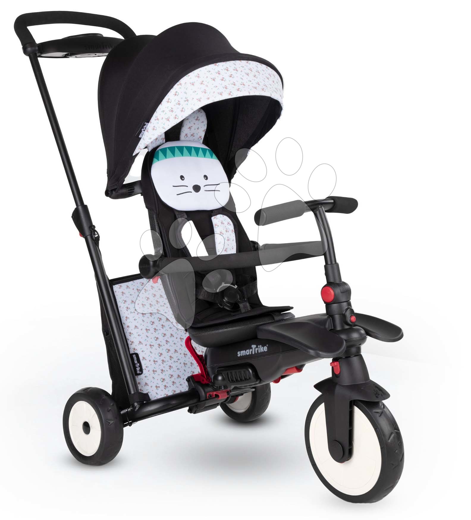 Tříkolka a kočárek skládací STR5 toT\'s Bunny 7v1 smarTrike Zajíc se sklápěcím sedadlem TouchSteering s EVA koly od 6 měsíců