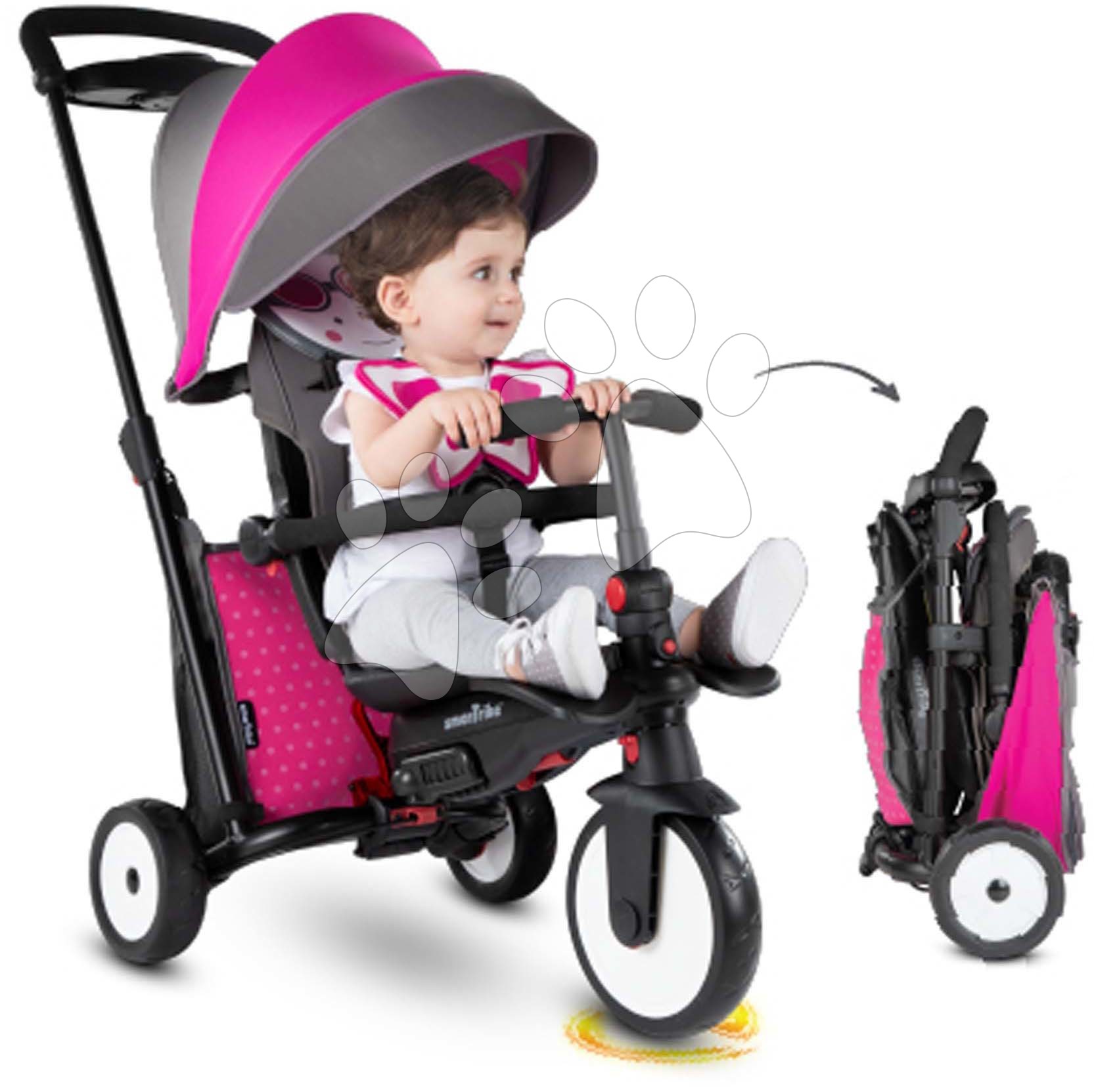 Triciclete de la 10 luni - Tricicletă și cărucior pliabil STR5 Butterfly 7v1 smarTrike cu scaun pliabil TouchSteering roți EVA de la 6 luni