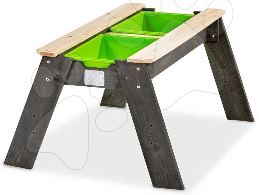 Drevené pieskoviská - Pieskovisko cédrové stôl na vodu a piesok Aksent sand&water table Exit Toys veľké s krytom objem 32 kg
