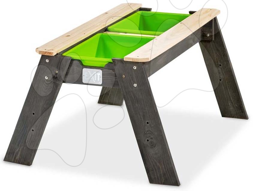 Pískoviště cedrové stůl na vodu a písek Aksent sand&water table Exit Toys velké s krytem objem 32 kg