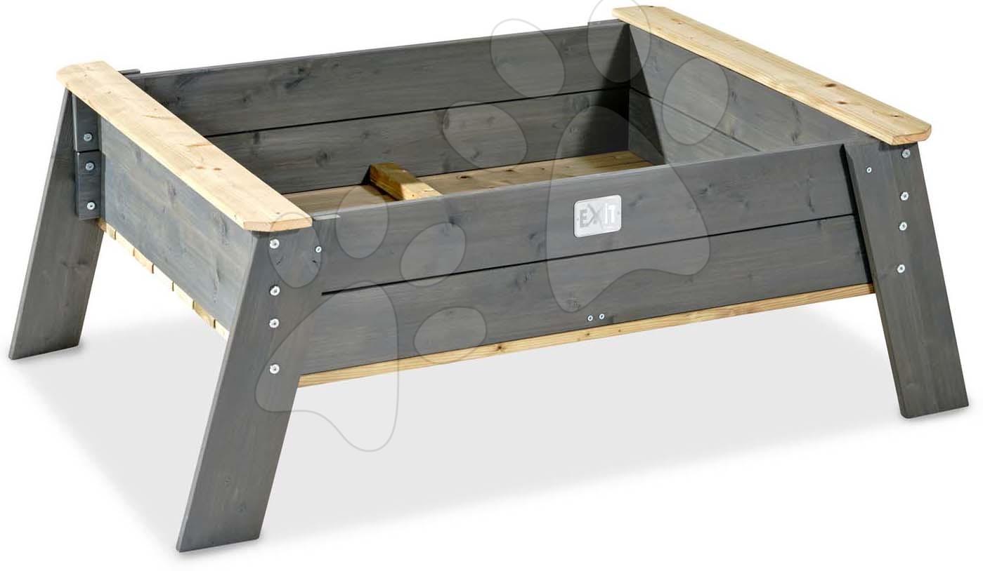 Drevené pieskoviská - Pieskovisko borovicové stôl s krytom Aksent Sandtable Exit Toys extra veľké s objemom 210 kg