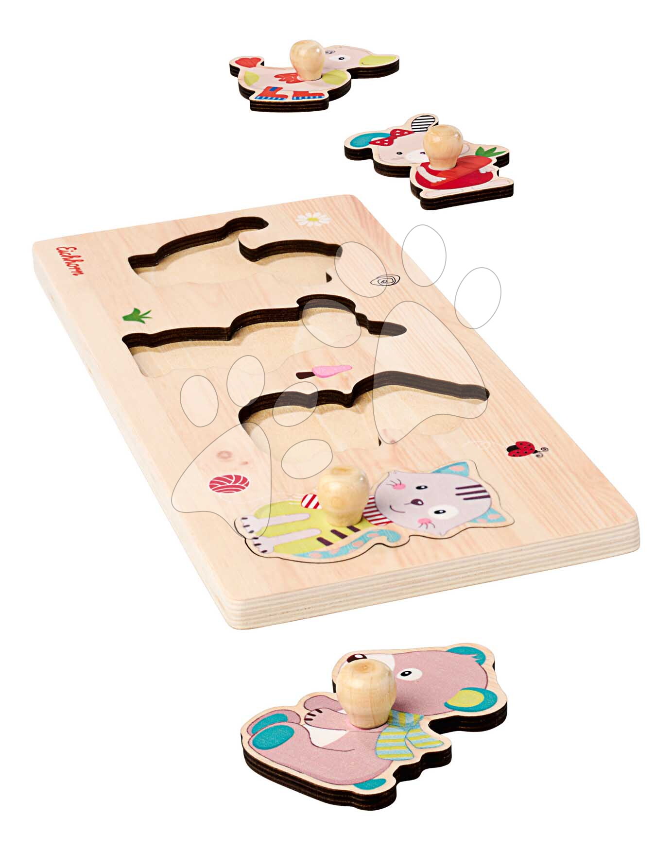 Fa formaillesztő puzzle Állatkák Friends Eichhorn 4 részes alappal 12 hó-tól EH5478