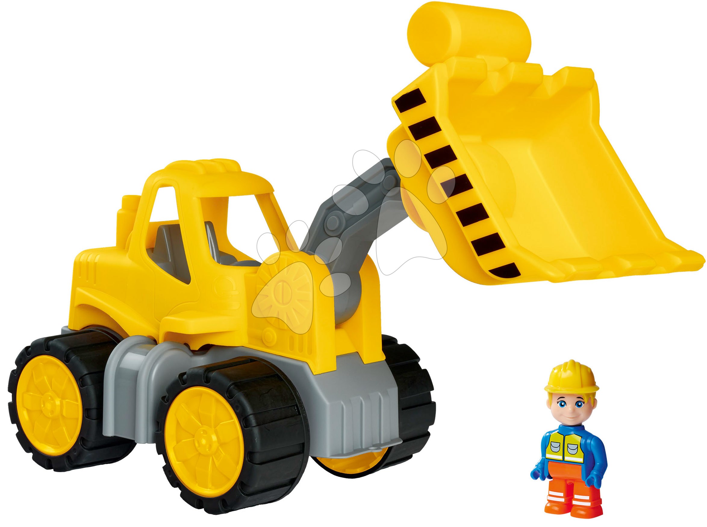 E-shop Nakladač Power Worker Wheel Loader + Figurine BIG pracovný stroj 47 cm - gumené kolesá od 2 rokov