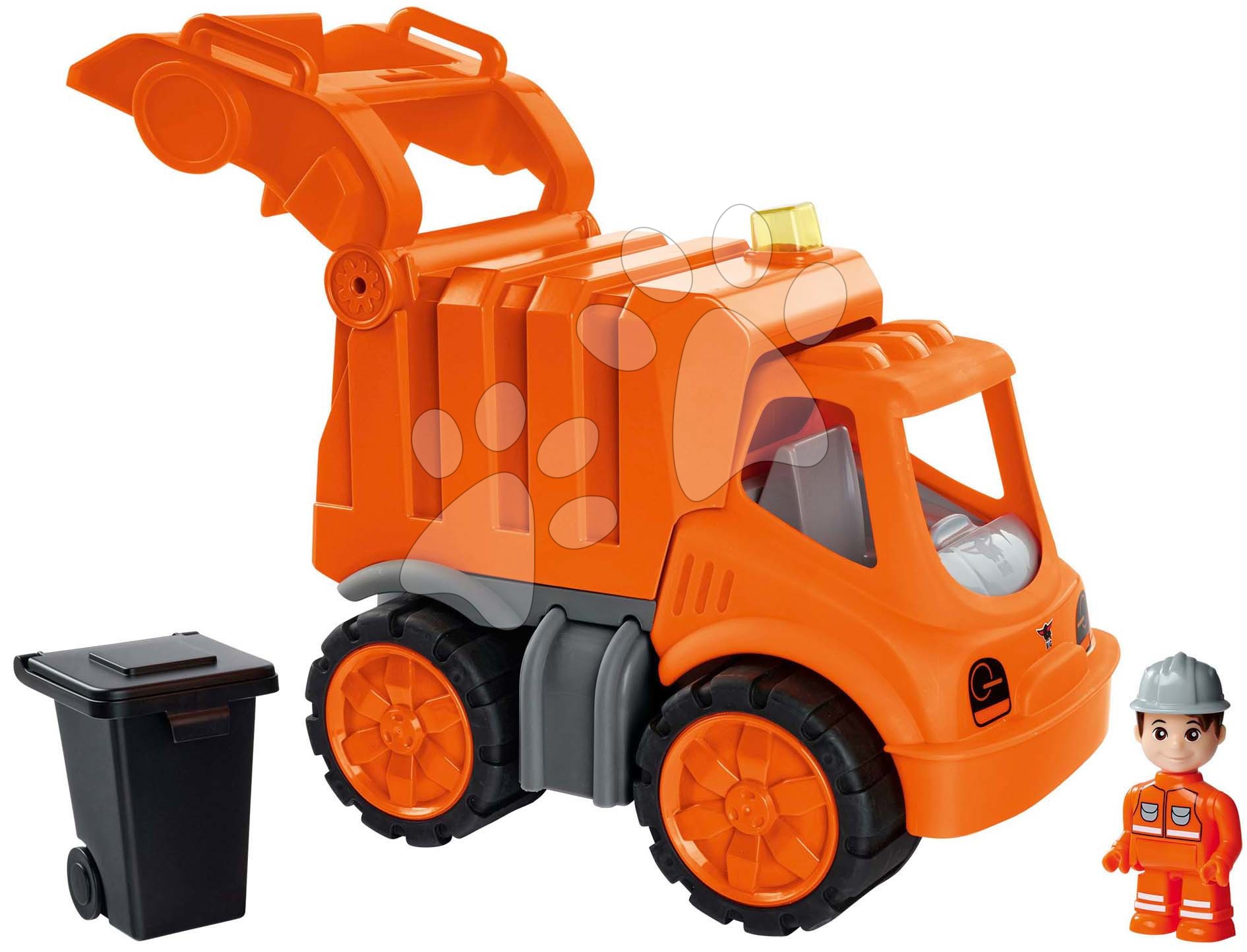 Smetiarske auto Power Worker Garbage Truck + Figurine BIG so smetným košom a pohyblivé časti - gumené kolesá od 2 rokov