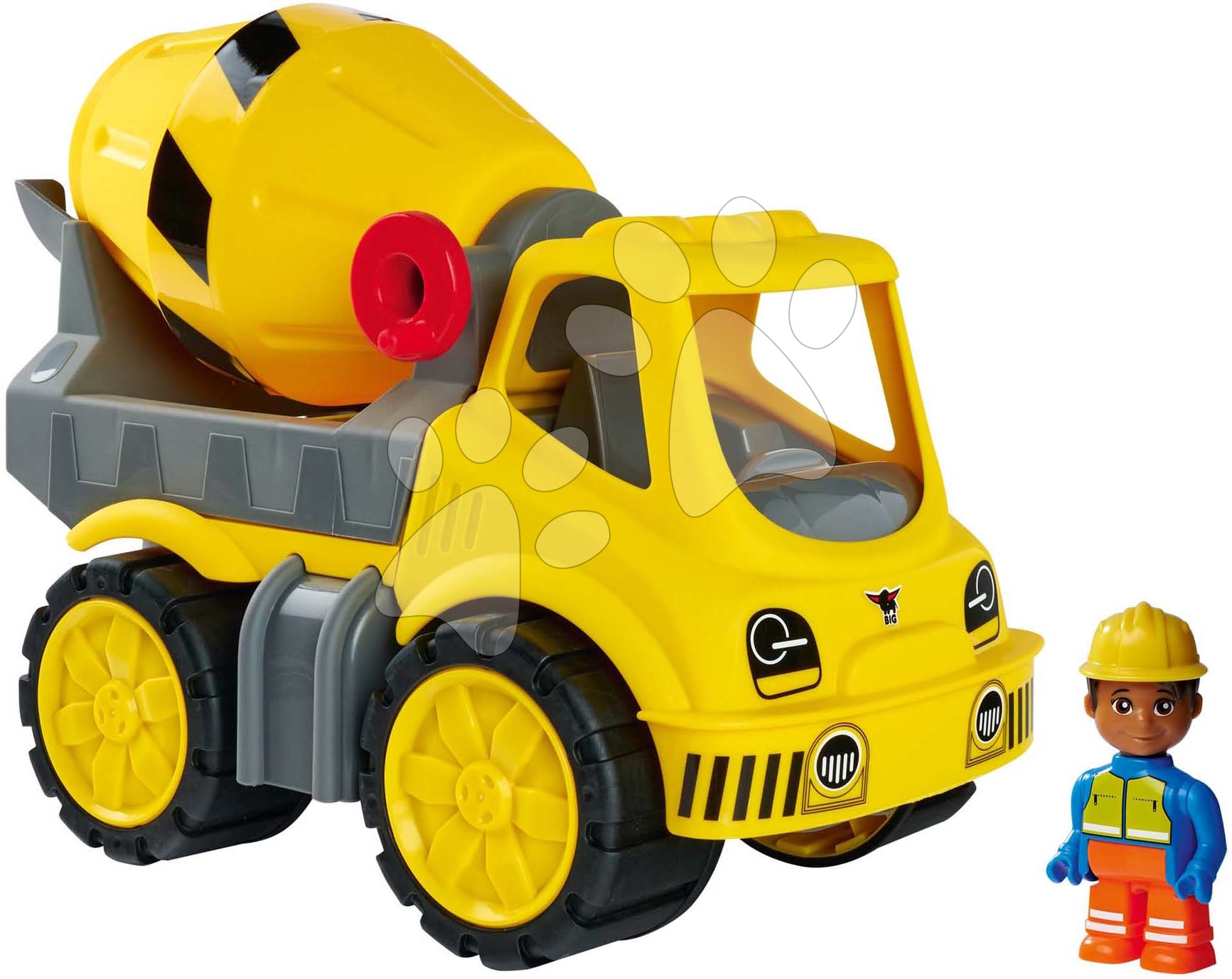 E-shop Domiešavač auto Power Worker cement Mixer + Figurine BIG s pohyblivými časťami a gumené kolesá od 2 rokov