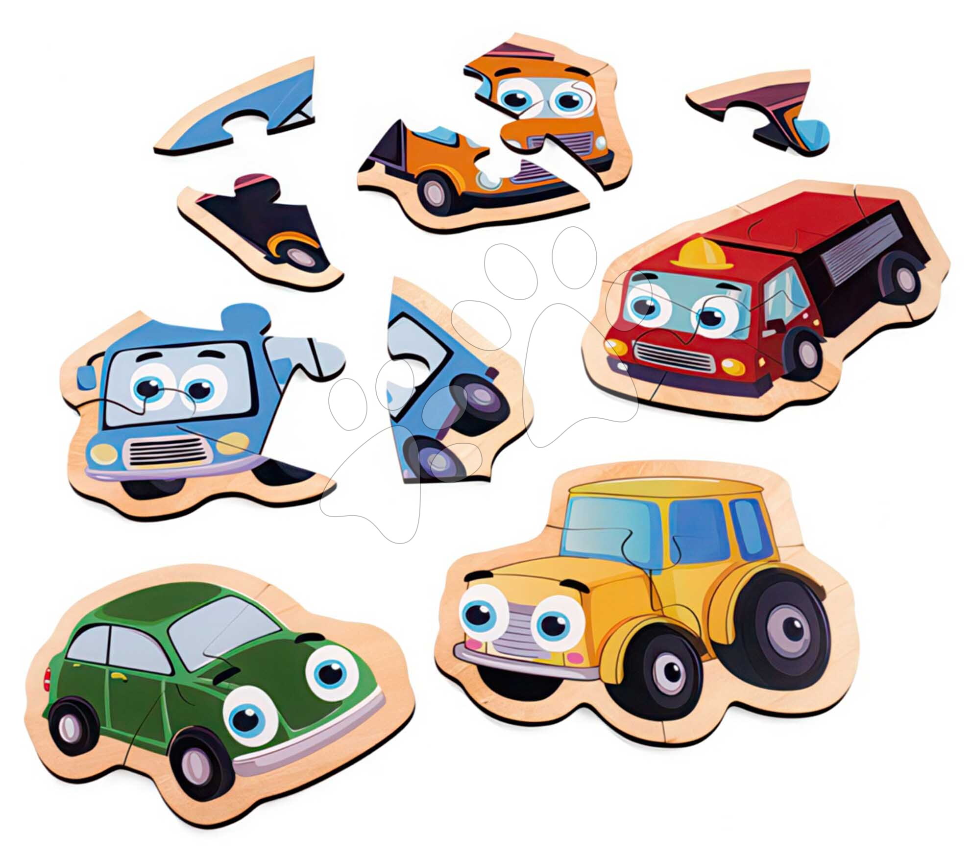 Fa puzzle járművek Puzzle Vehicles Eichhorn 5 modell 2-6 elemből 24 hó-tól