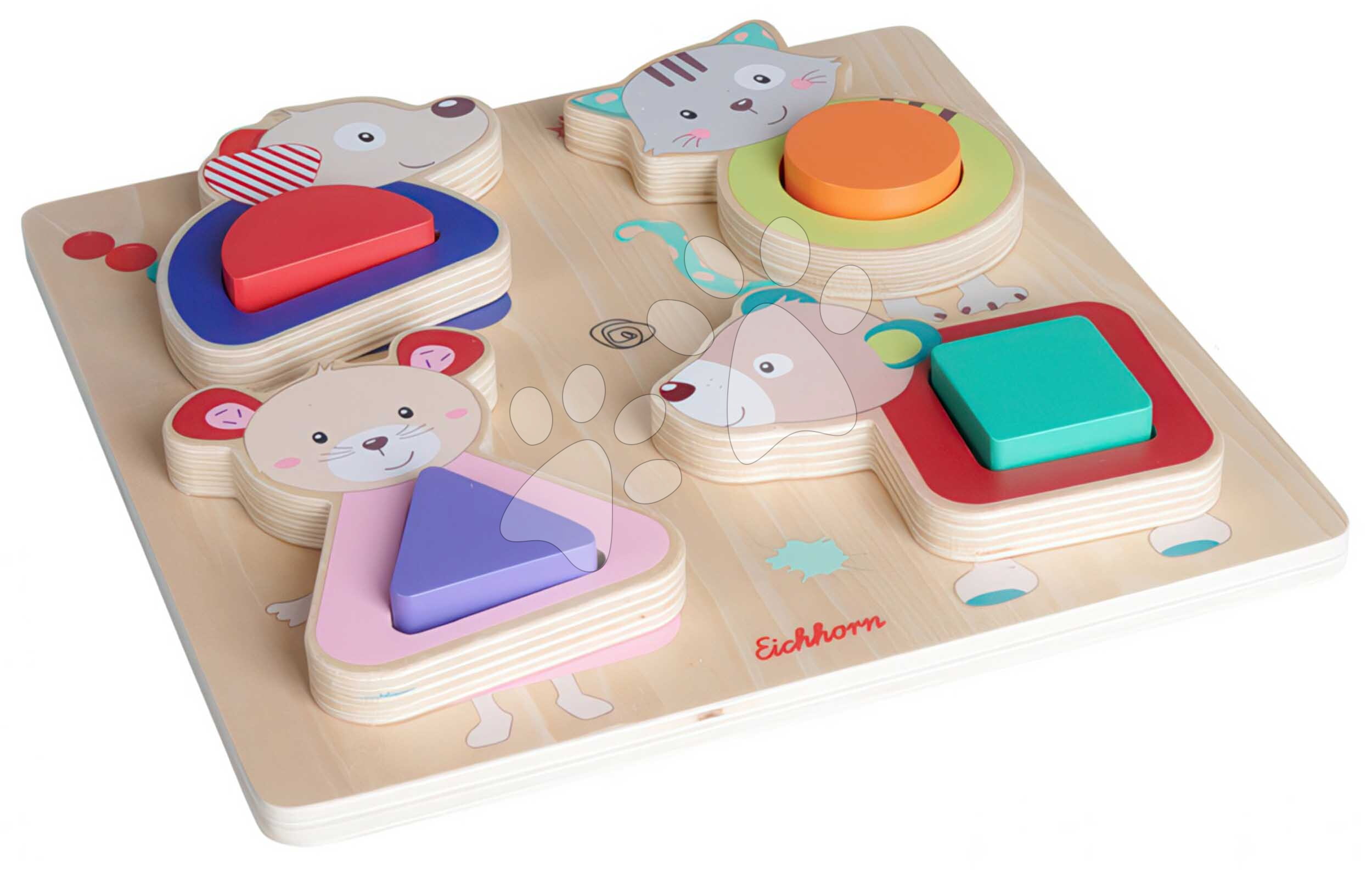 Fa formaillesztő puzzle Friends Figures Puzzle Eichhorn 8 darabos alappal 12 hó-tól