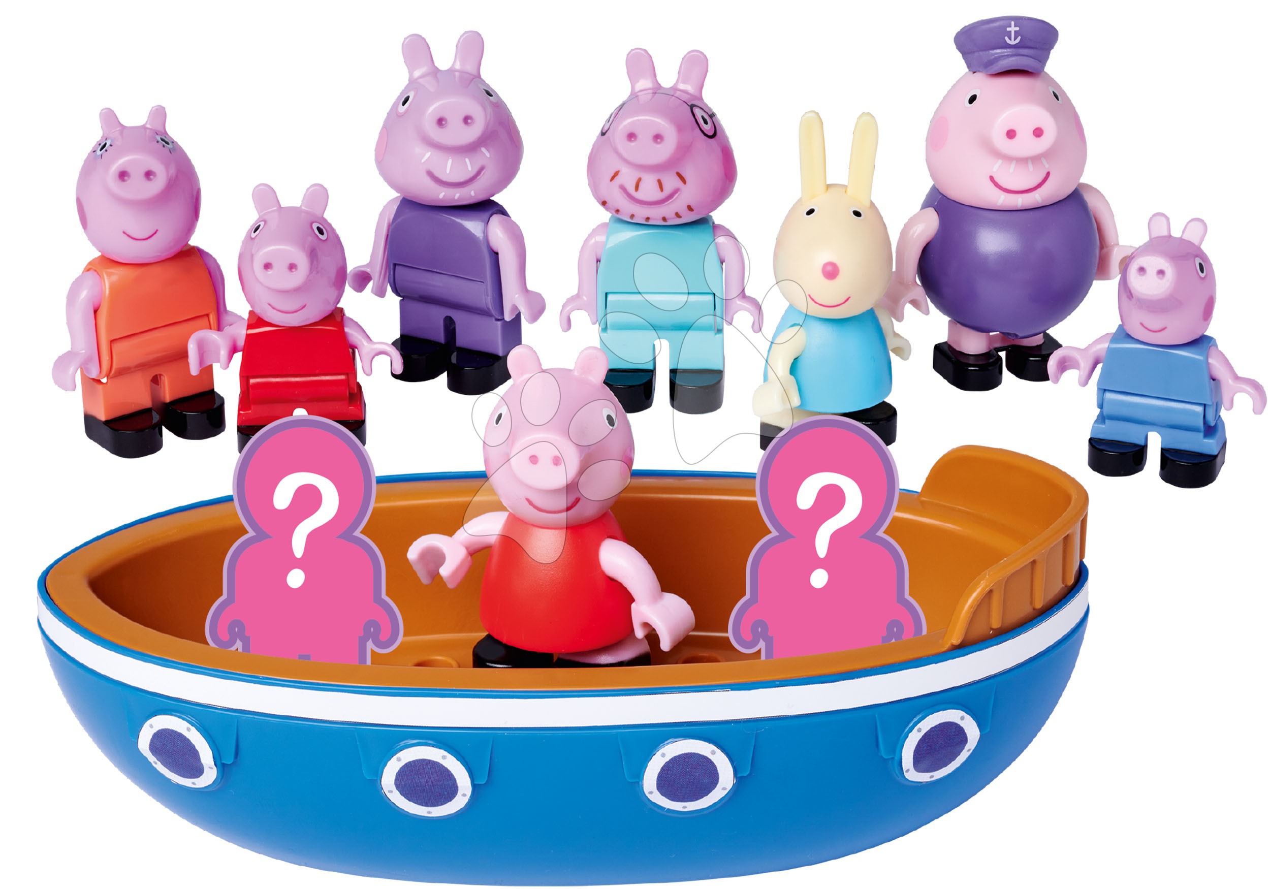 Hajó figurával Peppa Pig Waterplay Surprise Boat Set BIG két figurával meglepiként minden vízi pályához