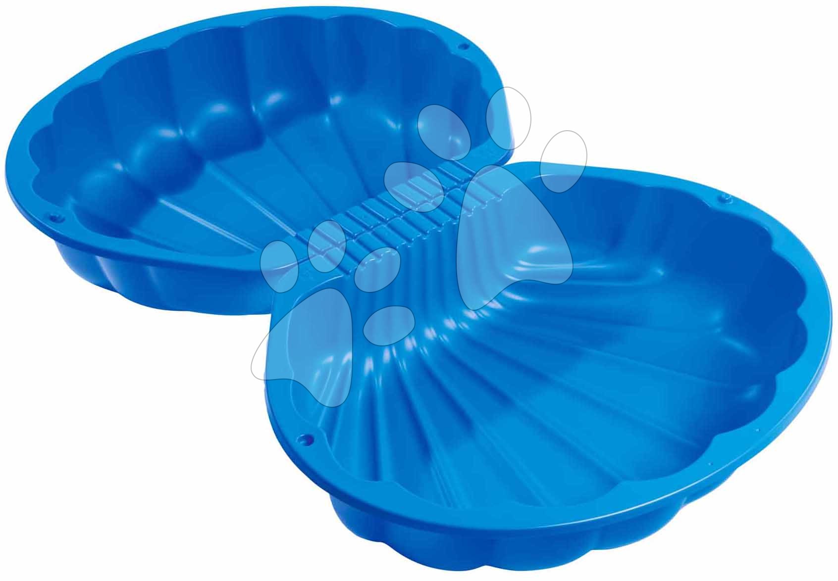 E-shop Pieskovisko dvojdielne Mušľa Watershell Blue BIG objem 2*20 kg na vodu a piesok 74*88*21 cm modré od 18 mes
