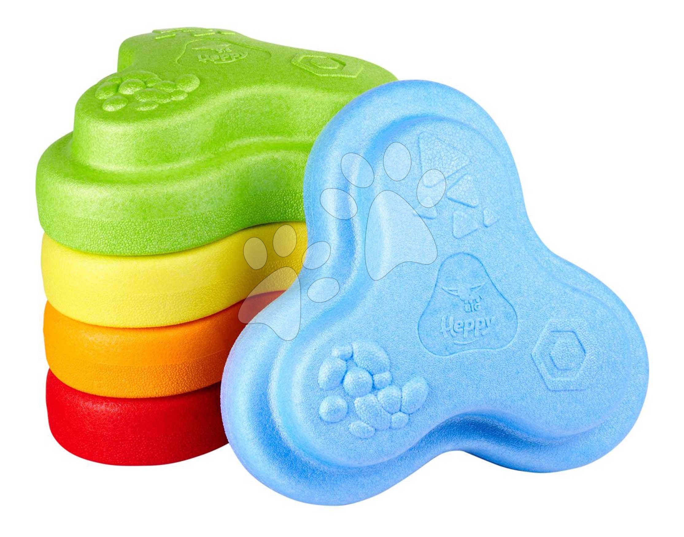 Balančné kamene s povrchovou textúrou Heppy Rocks BIG 5 nášľapných kociek pre rozvoj rovnováhy nosnosť 120 kg od 12 mes