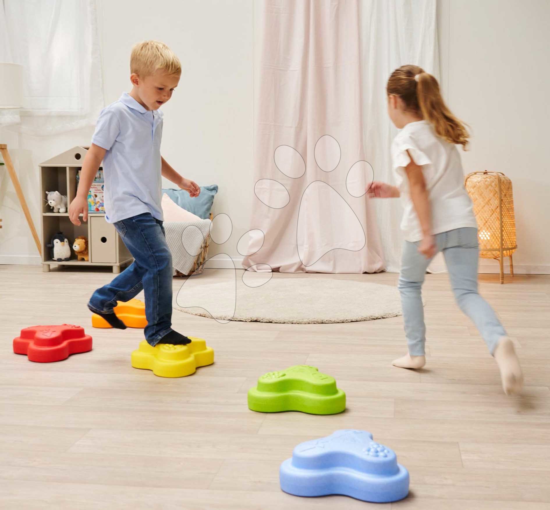 Egyensúlyozó kövek textúrált felülettel Heppy Rocks BIG 5 egyensúlyozó kocka egyensúly fejlesztésére 120 kg teherbírással 12 hó-tól