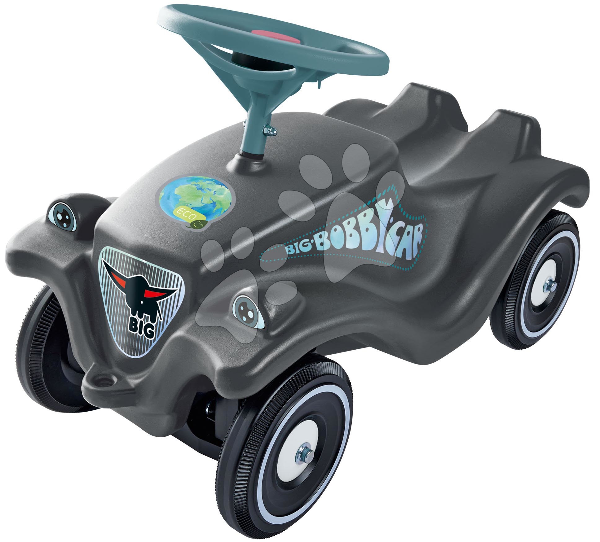 Guralice za djecu od 12 mjeseci - Guralica auto Bobby Car Classic Eco BIG ekološka siva s trubom i modernim naljepnicama od 12 mjes