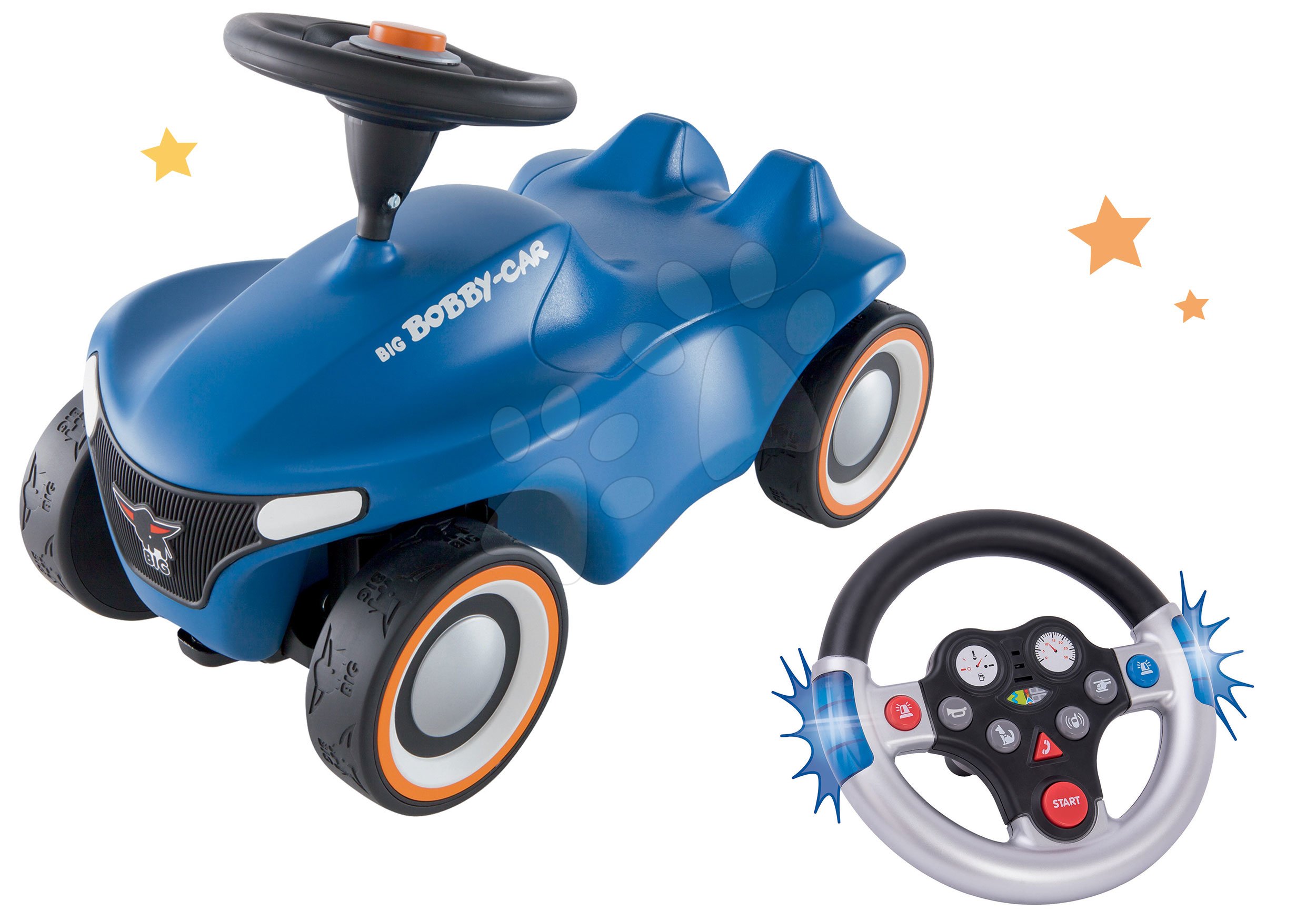 Set Kinderrutscher blau Bobby Car Neo mit Lenkrad mit Funkti