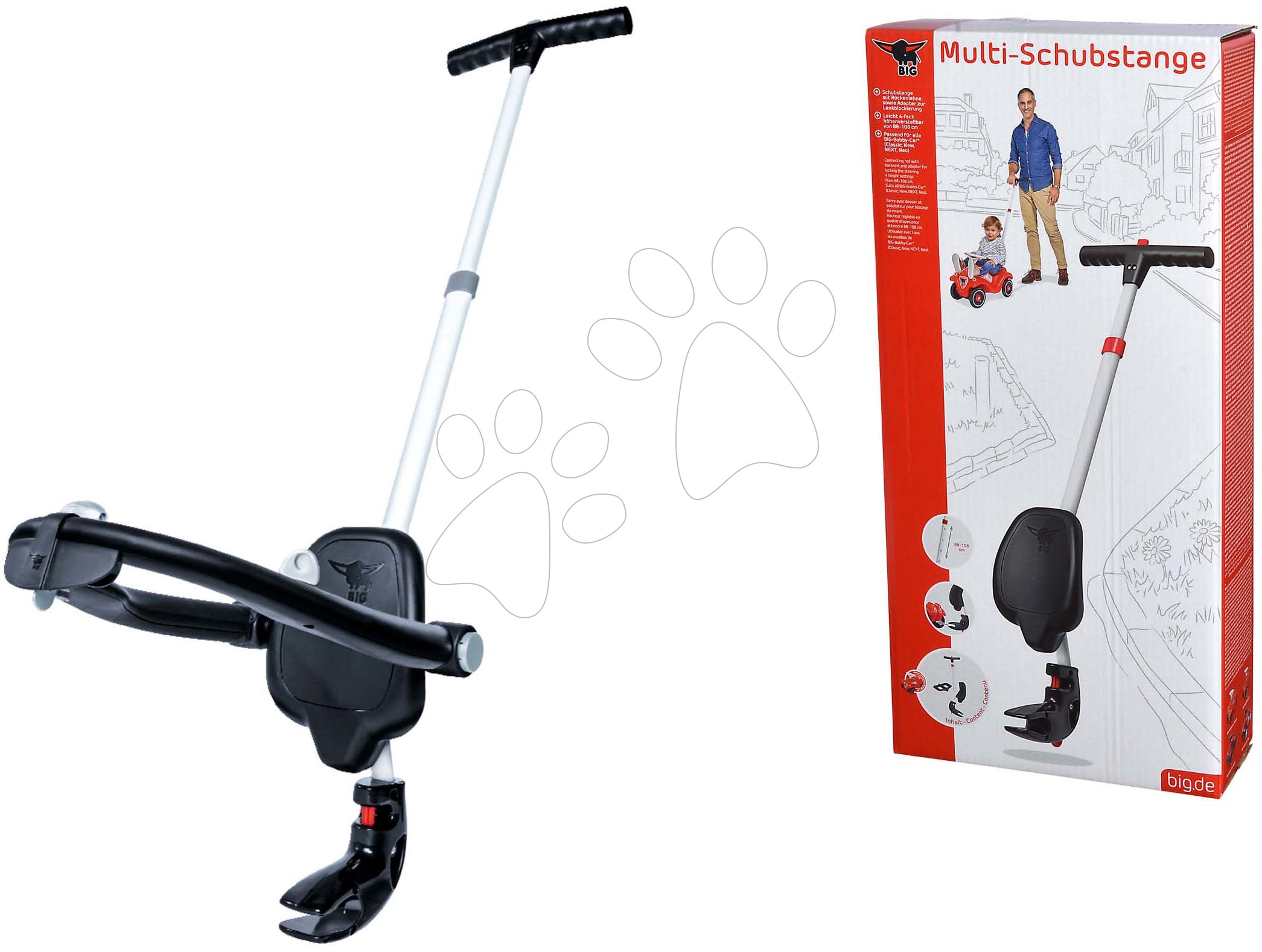 Tolókar kerettel és ergonomikus háttámlával minden New+Classic+Next+Neo BIG bébitaxihoz magasságilag állítható 88-108 cm 12 hó