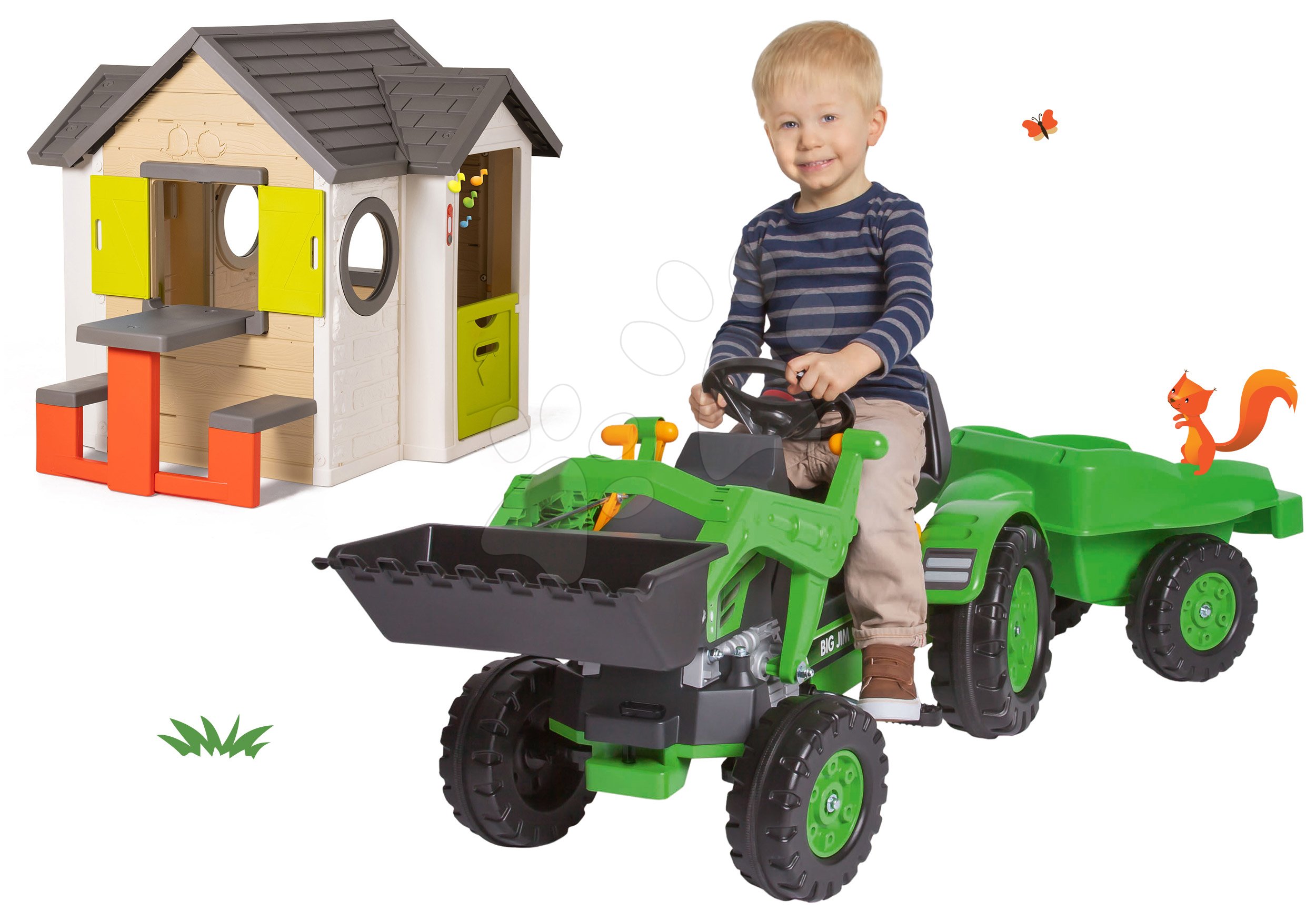 BIG set traktor Jim Loader a Smoby domček My House 56516-5