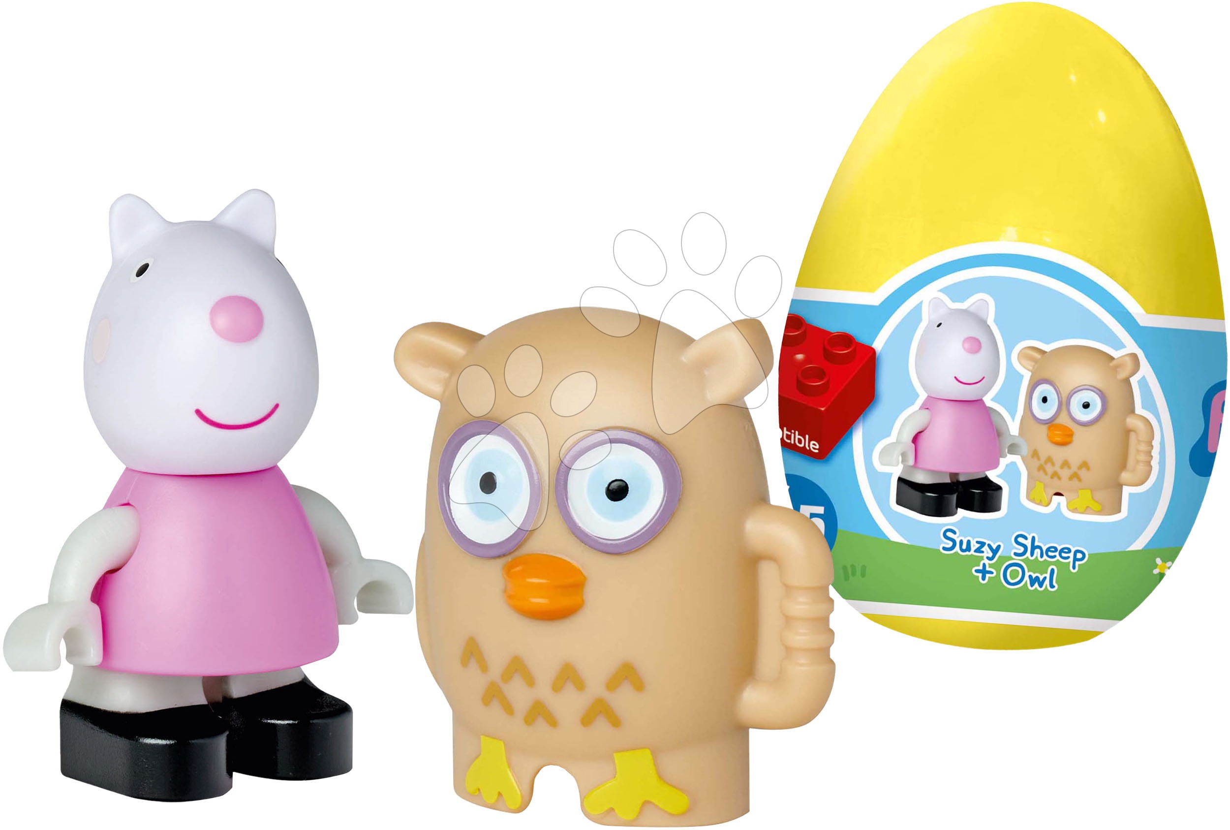 Építőjáték Peppa Pig Funny Eggs PlayBig Bloxx BIG tojásban - bagollyal 1,5-5 évesnek