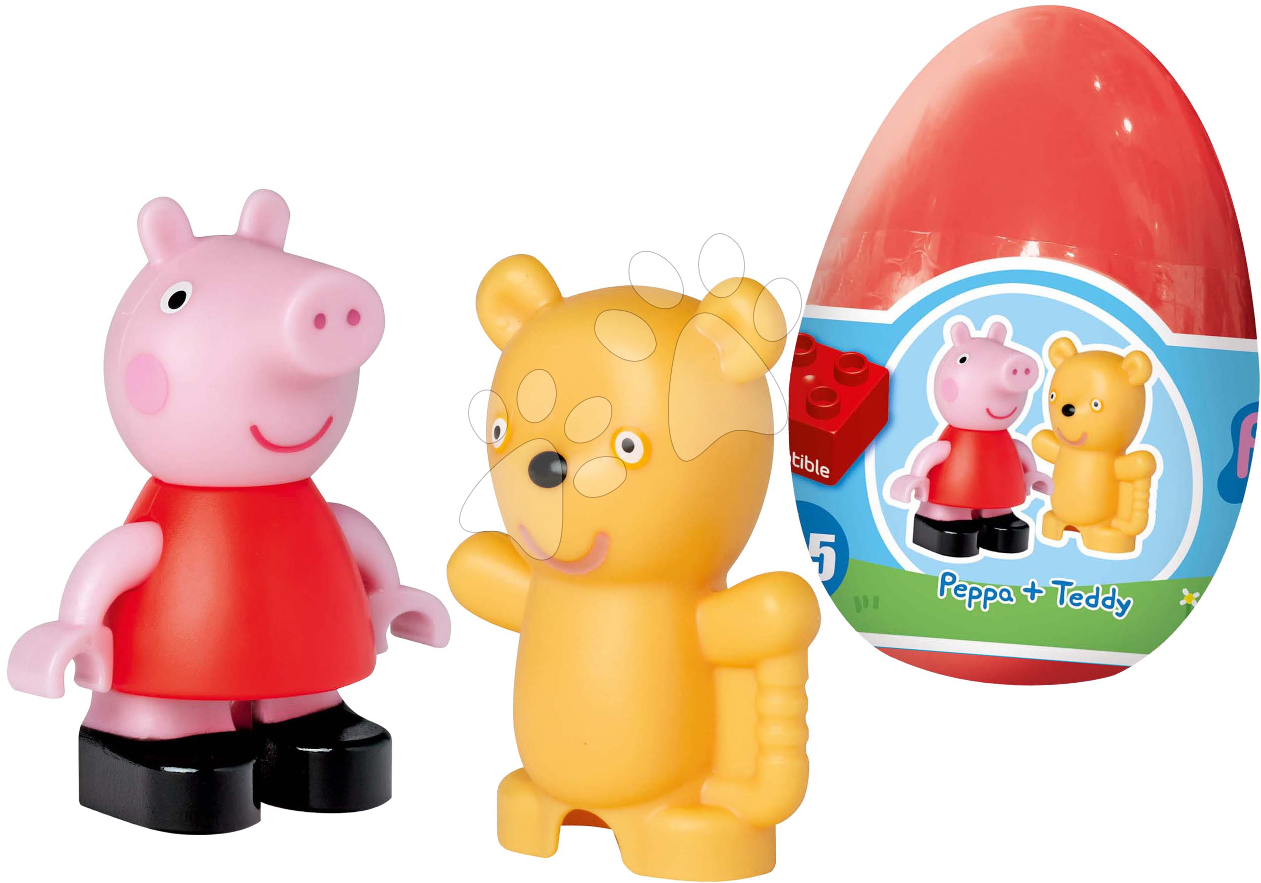 Építőjáték Peppa Pig Funny Eggs PlayBig Bloxx BIG tojásban - mackóval 1,5-5 évesnek