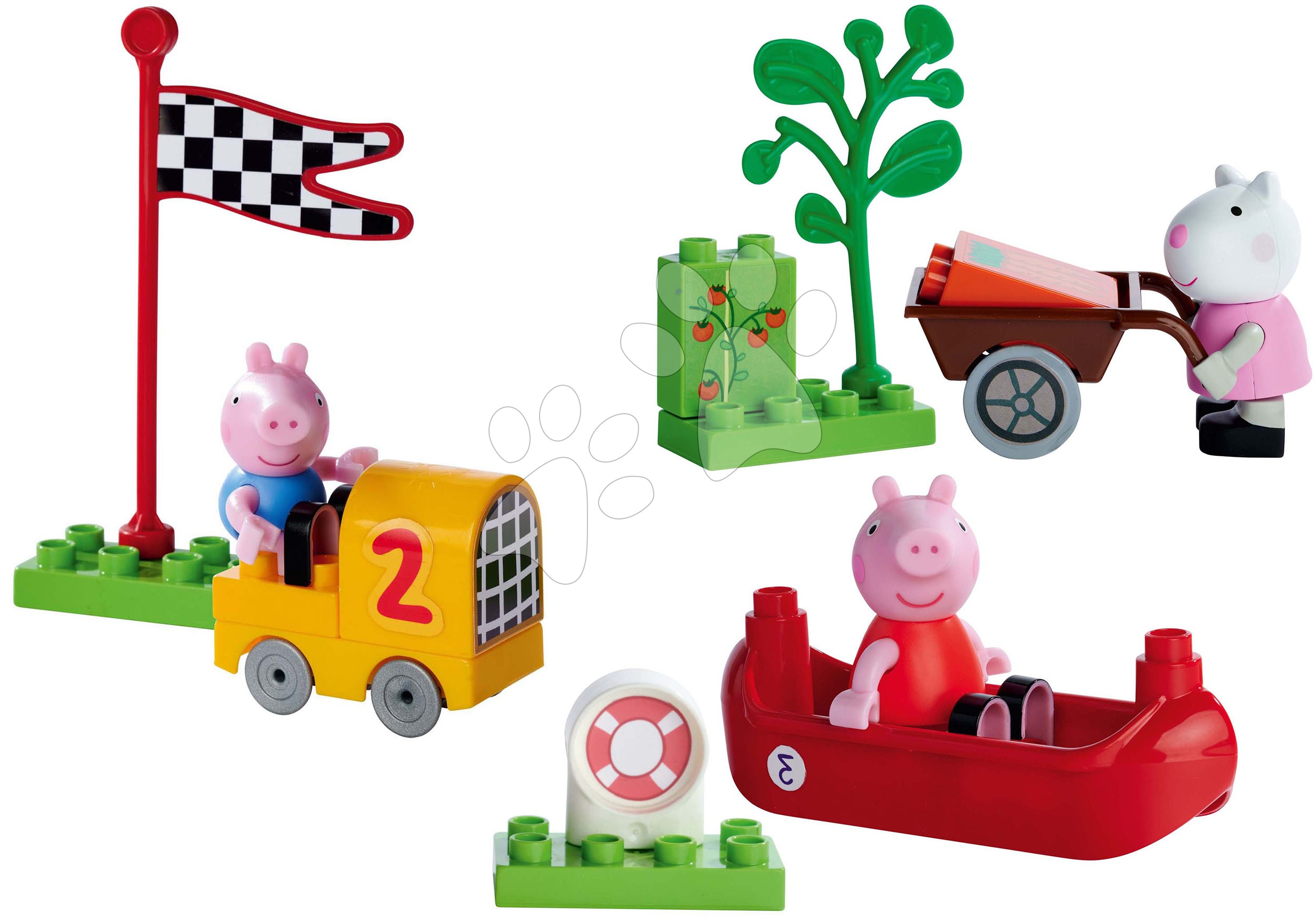Stavebnice ako LEGO - Stavebnica Peppa Pig Starter Set PlayBig Bloxx BIG s figúrkou - sada 3 druhov od 1,5-5 rokov