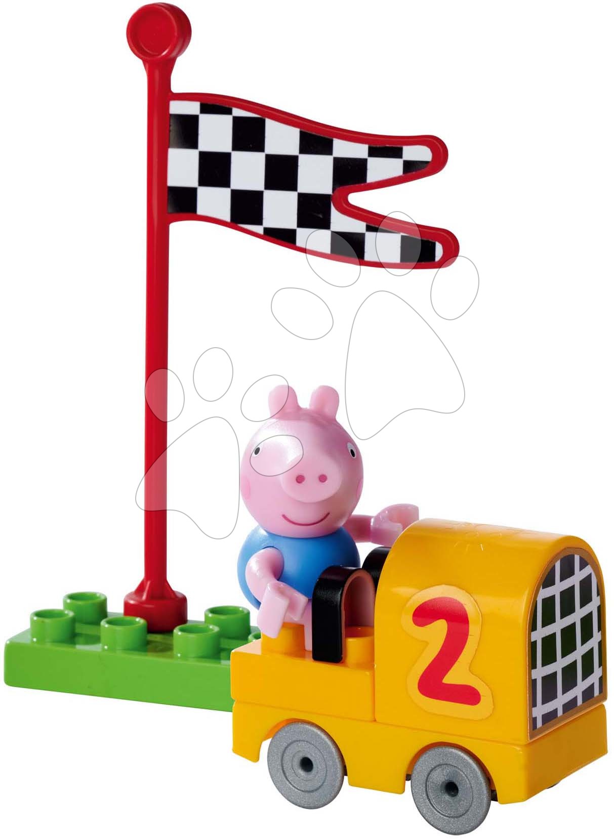 Építőjáták Peppa Pig Starter Set PlayBig Bloxx BIG figura versenyautóval 1,5-5 évesnek