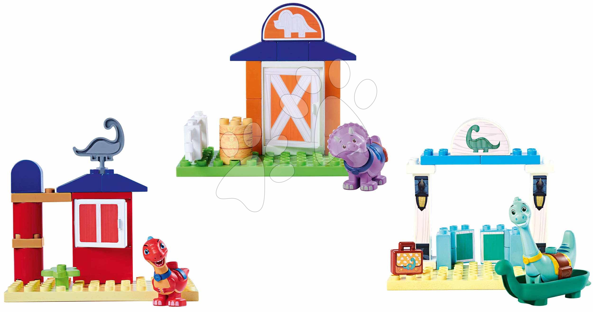 Építőjátékok BIG-Bloxx mint lego - Építőjáték Dino Ranch Basic Sets PlayBig Bloxx BIG dínó figurával - 3 fajta egy 1,5-5 éves korosztálynak BIG57180