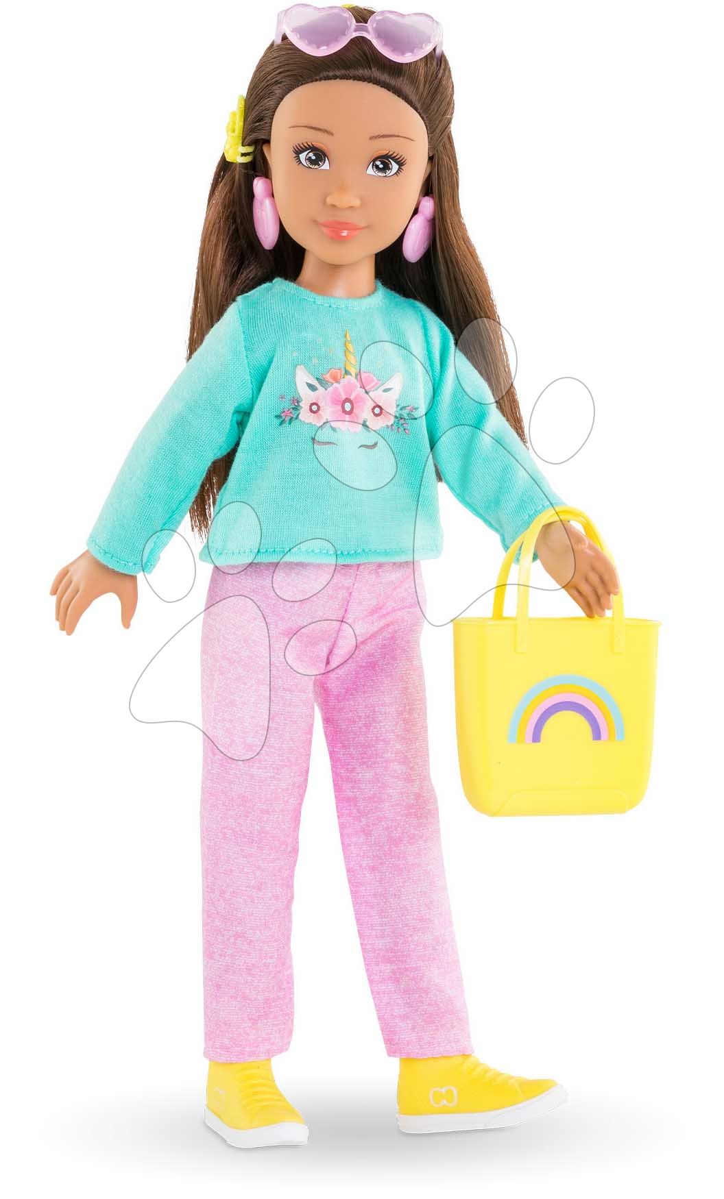 E-shop Bábika Luna Shopping Set Corolle Girls s dlhými hnedými vlasmi 28 cm 6 doplnkov od 4 rokov