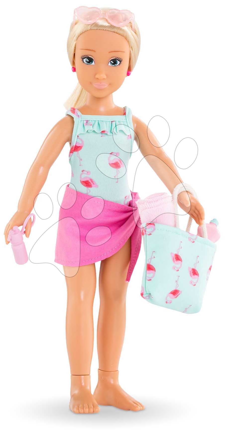 Bábika Valentine Beach Set Corolle Girls s blond vlasmi 28 cm 5 doplnkov od 4 rokov