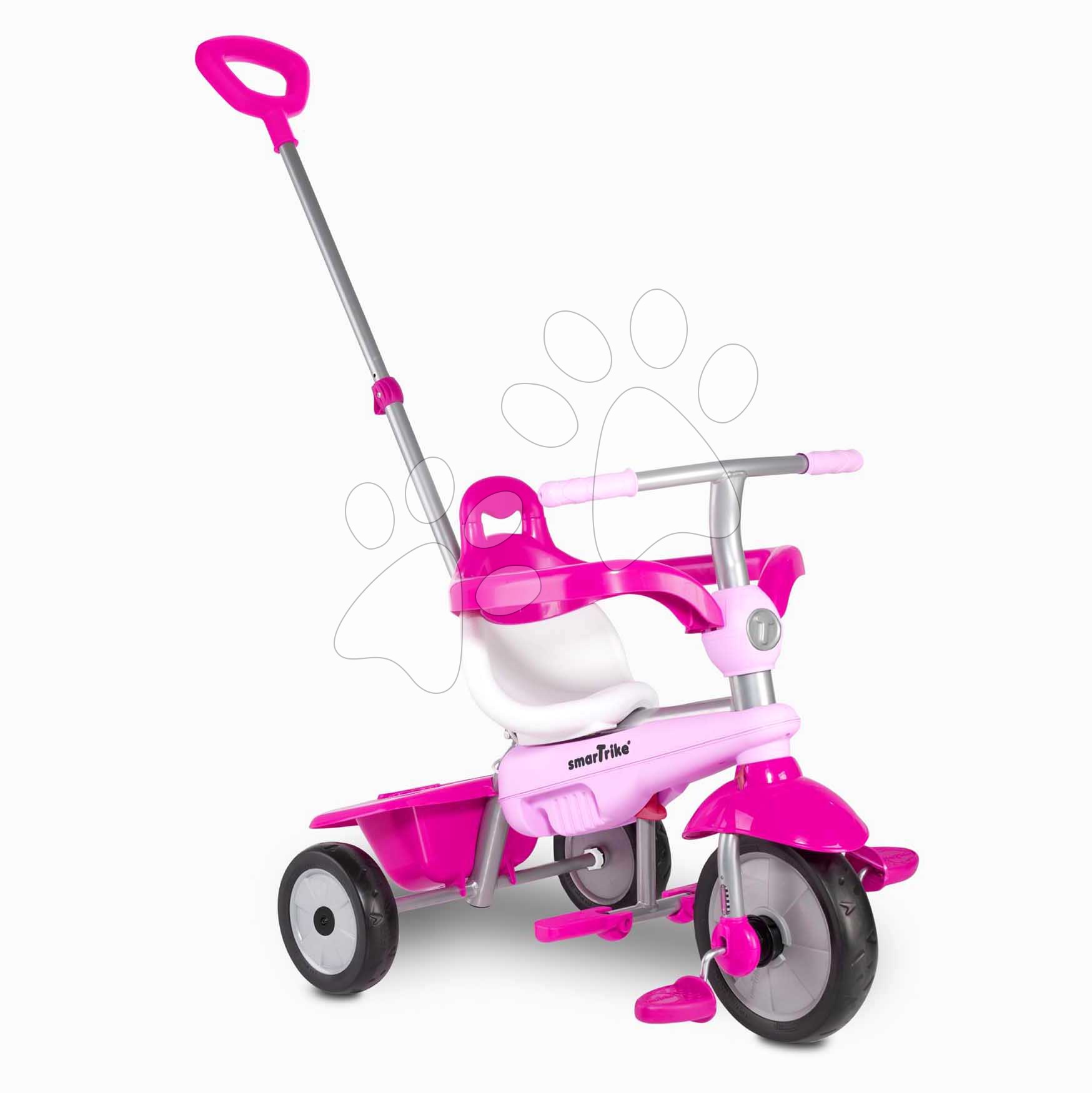 E-shop Trojkolka s vodiacou tyčou Lollipop Pink SmarTrike s tlmičom a voľnobehom ružová od 10 mes