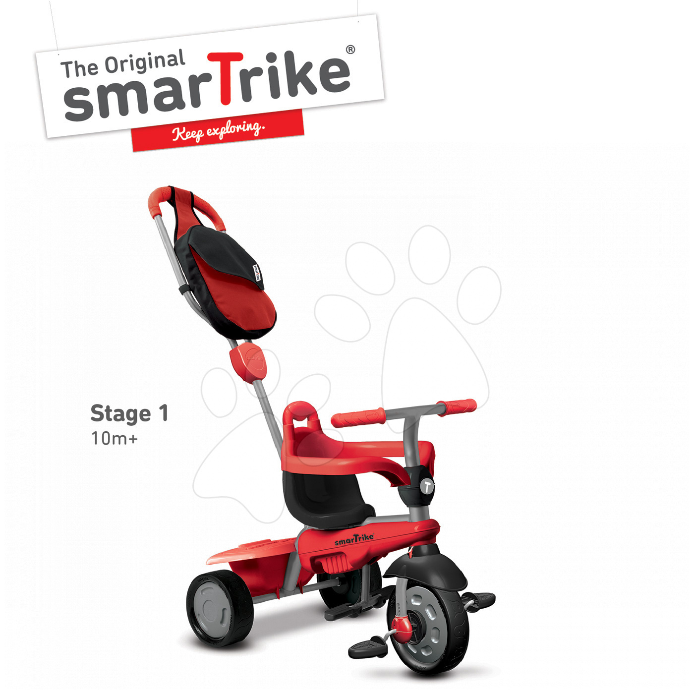 Trikes from 10 months - Breeze GL 3in1 Red Touch Steering smarTrike Tricycle red-black, 10 months and over