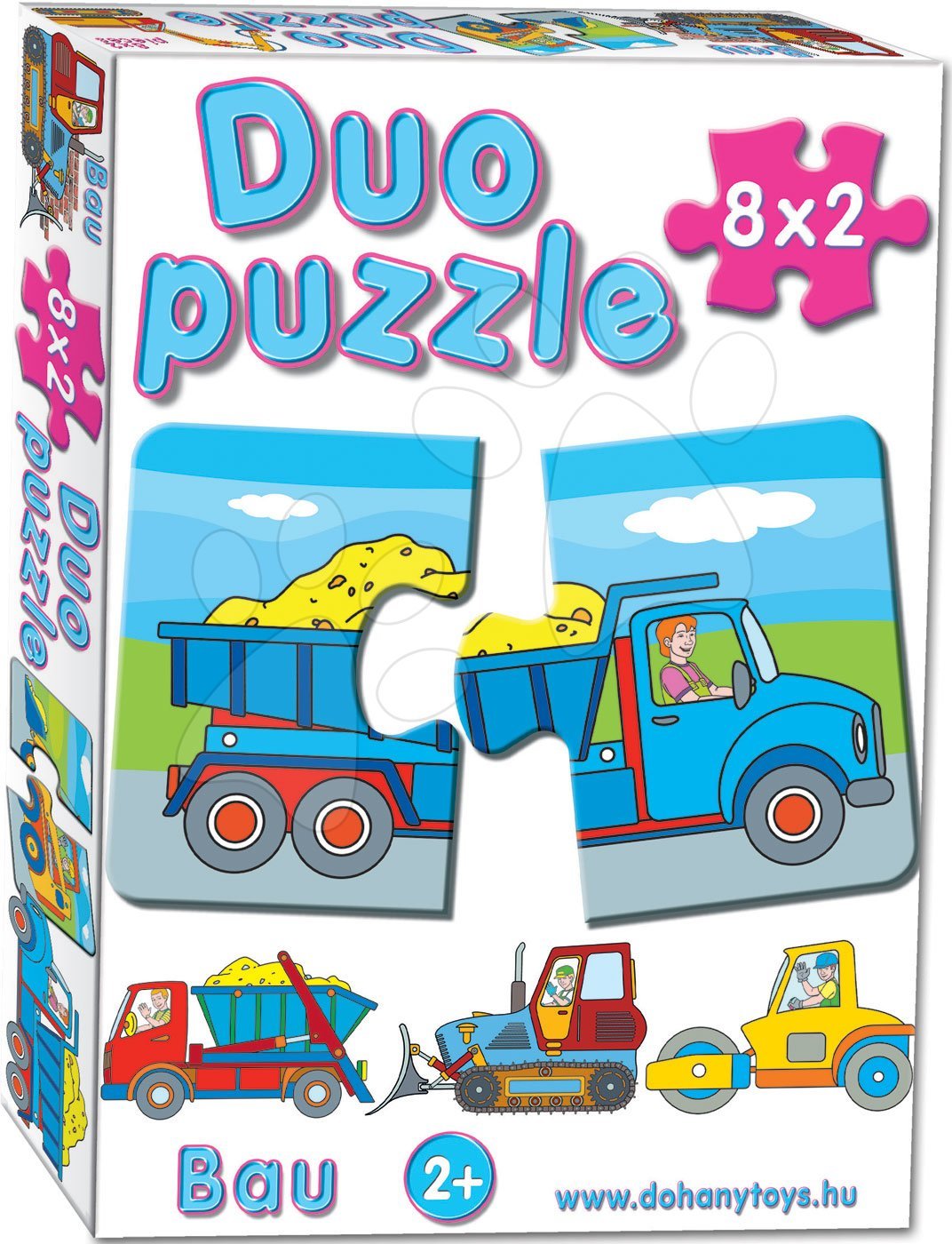 Dohány baby dětské puzzle 2-obrázkové 8 obrázků Duo Pracovní auta 638-4