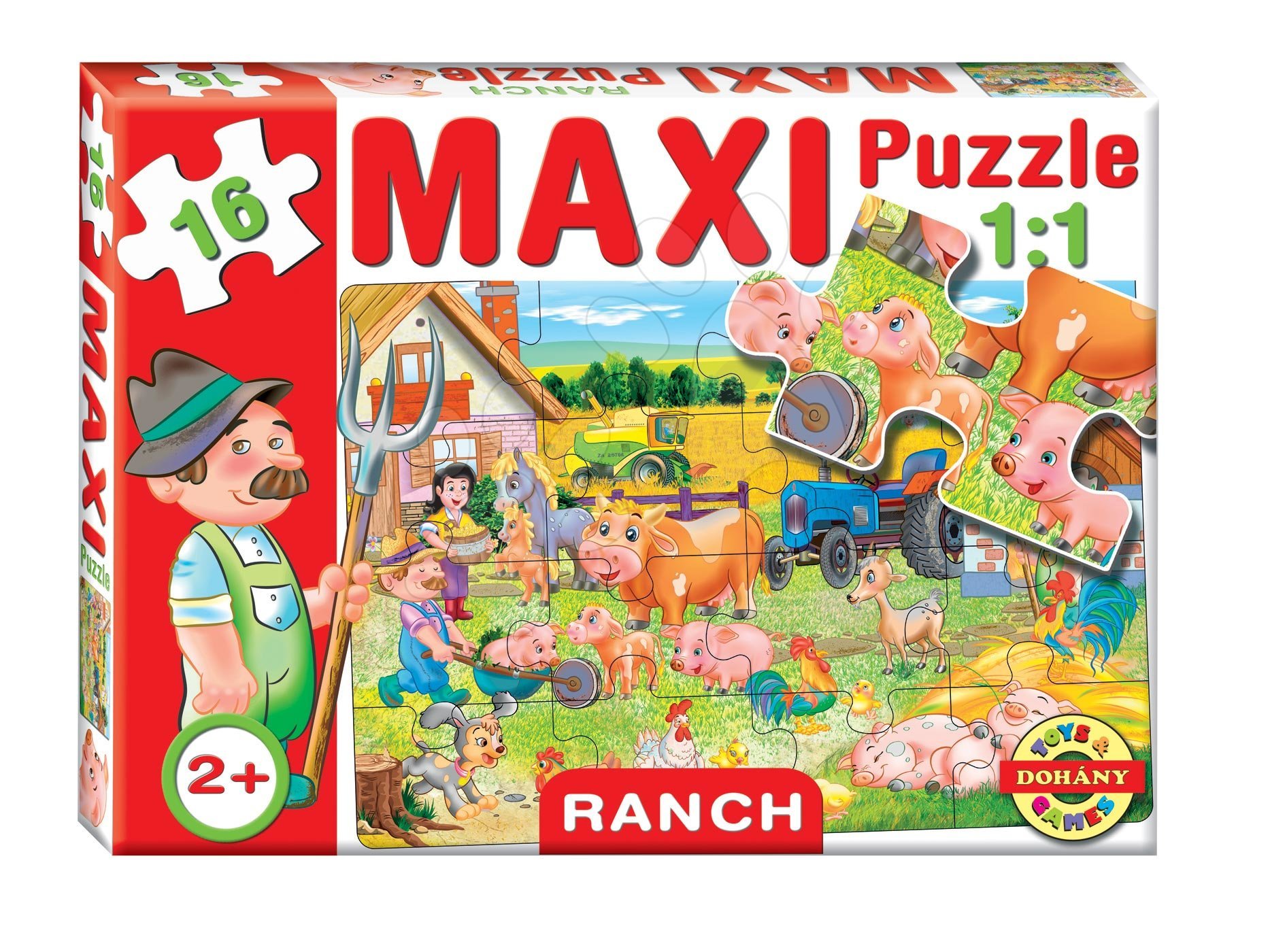 Dohány baby puzzle pro děti Maxi Ranč 16 dílků 640-6 barevné